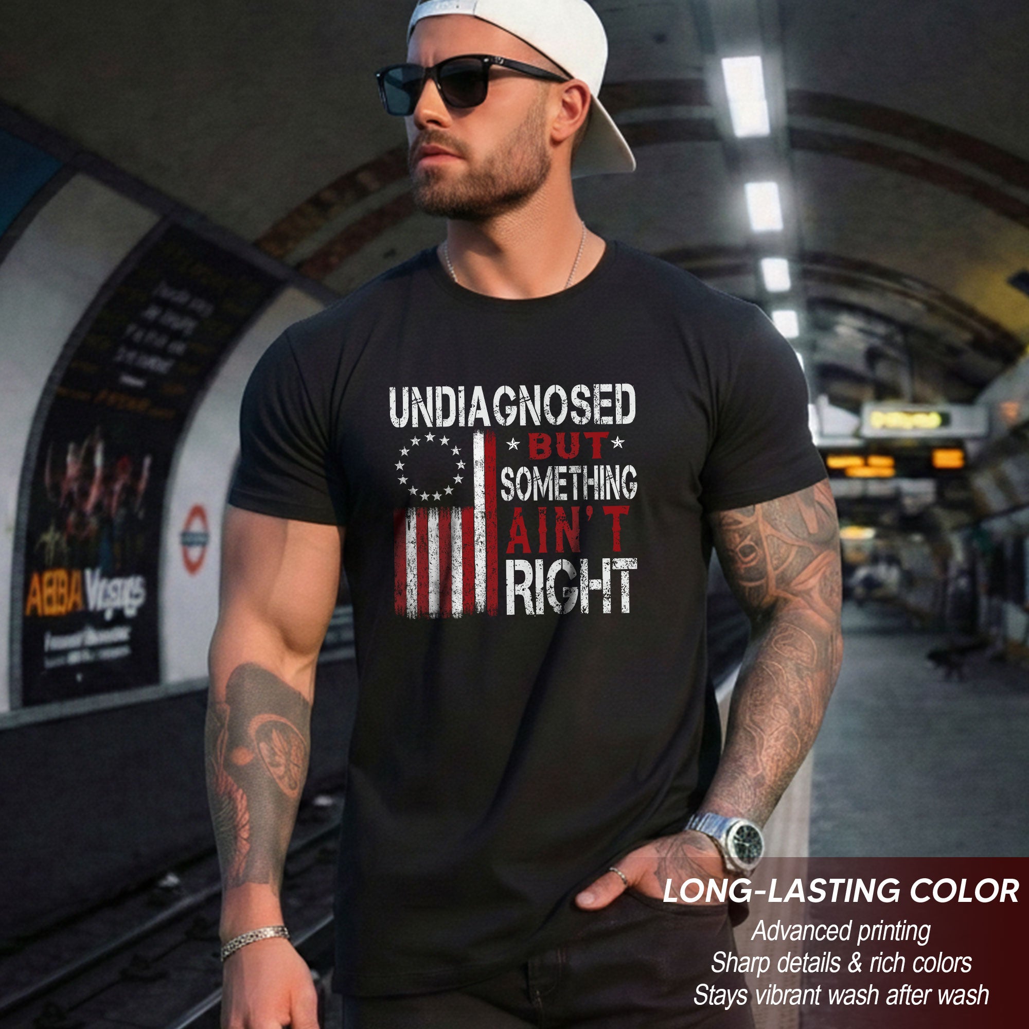 Undiagnosed But Something Ain't Right T-Shirt Betsy Ross 13 Stars Colonial US Flag Tee