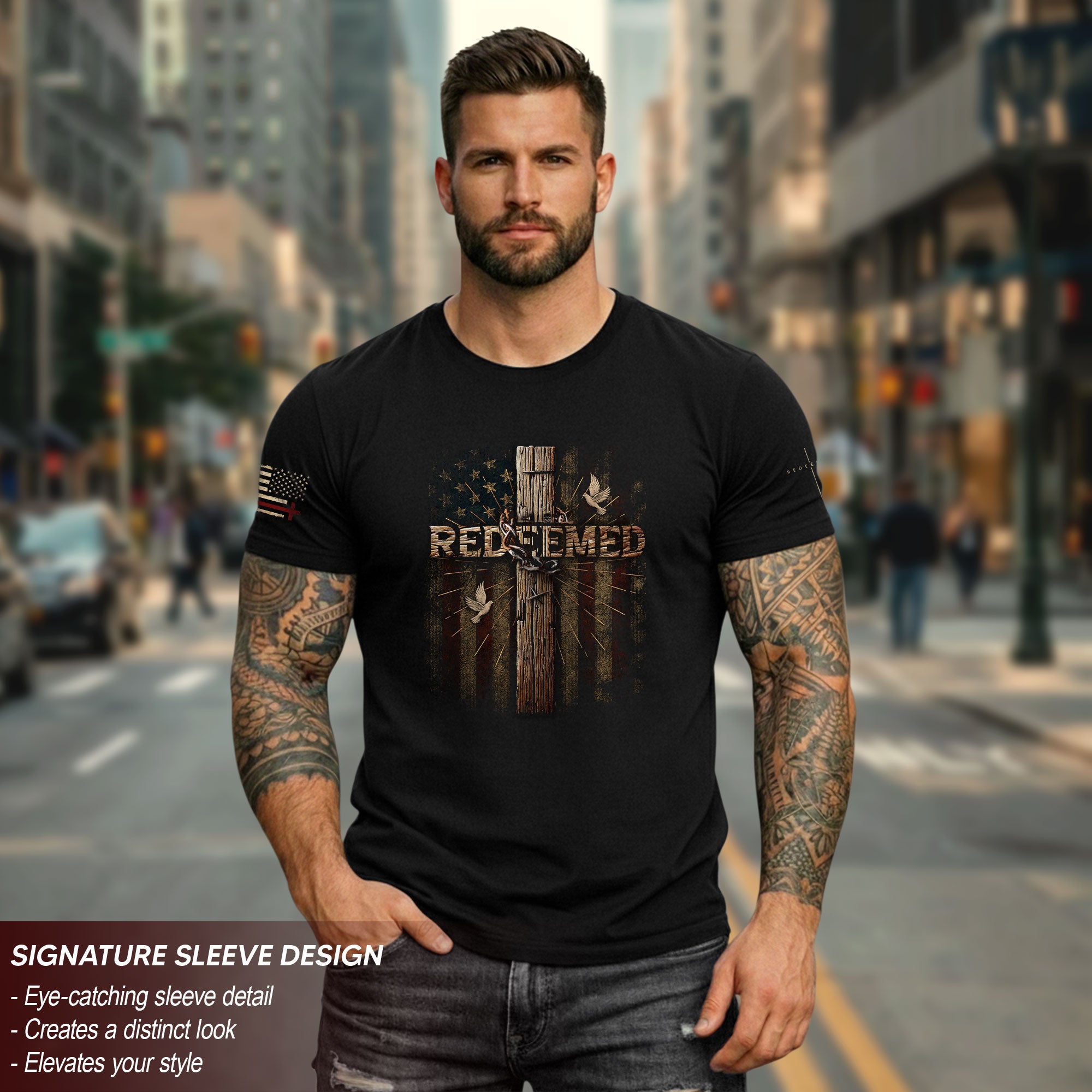 Redeemed & Set Free – Christian Freedom Tee