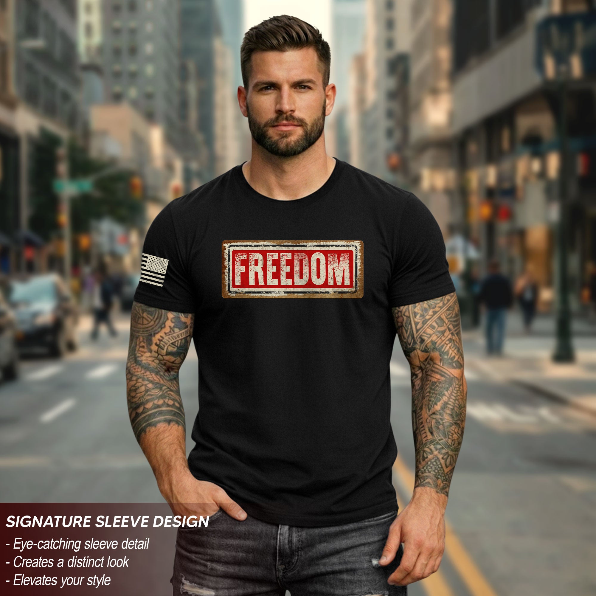 Freedom Sign Patriotic Tribute T-Shirt