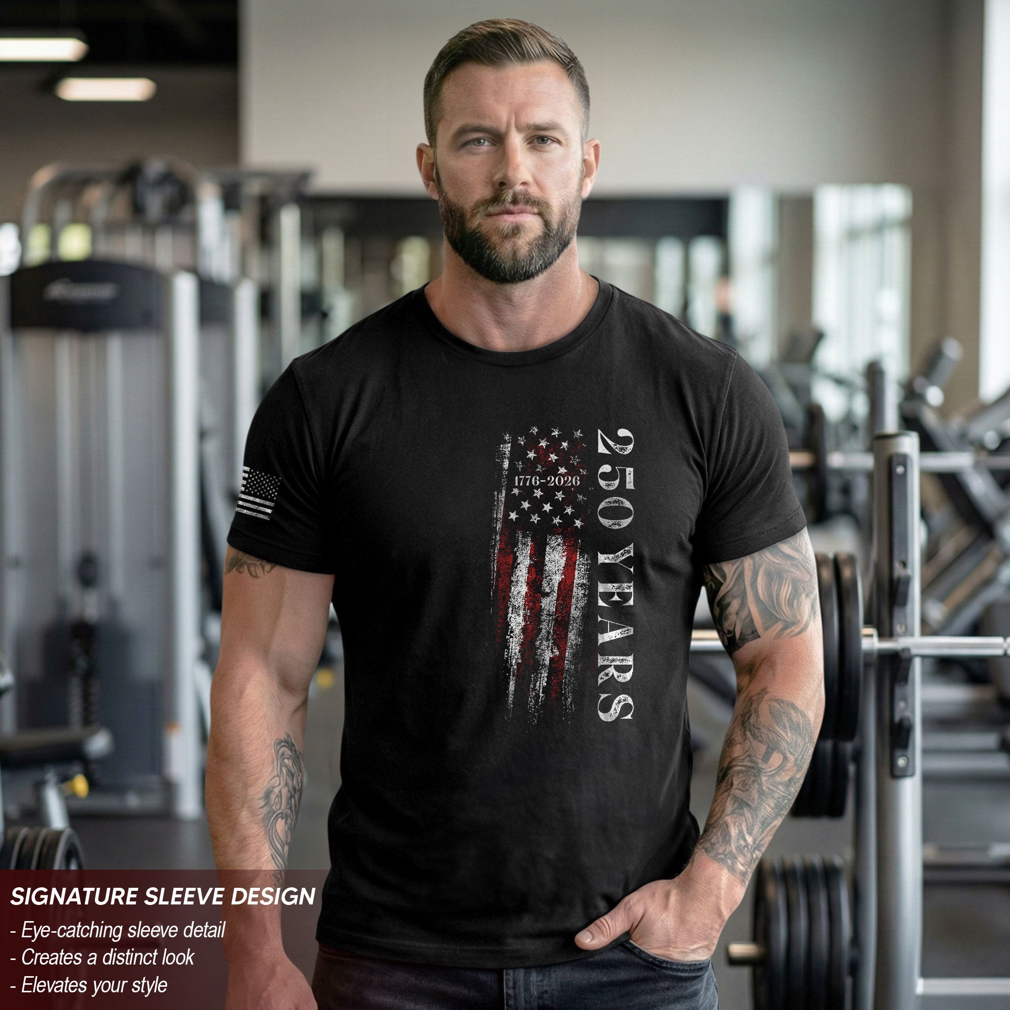 250 Years Vertical Flag T-Shirt – Vintage USA Independence 1776–2026 Shirt