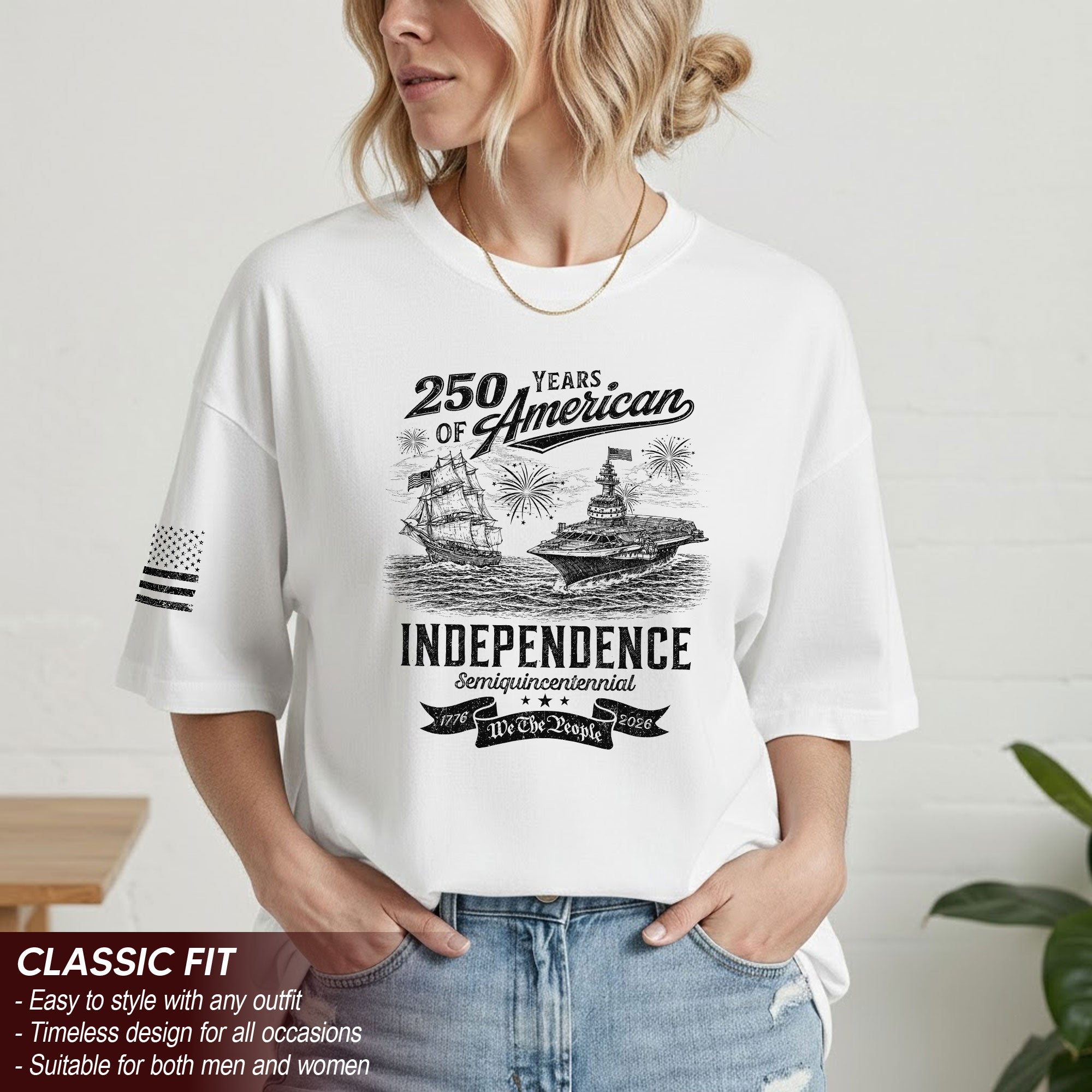 America 250 Years Freedom Journey Patriotic Celebration Shirt