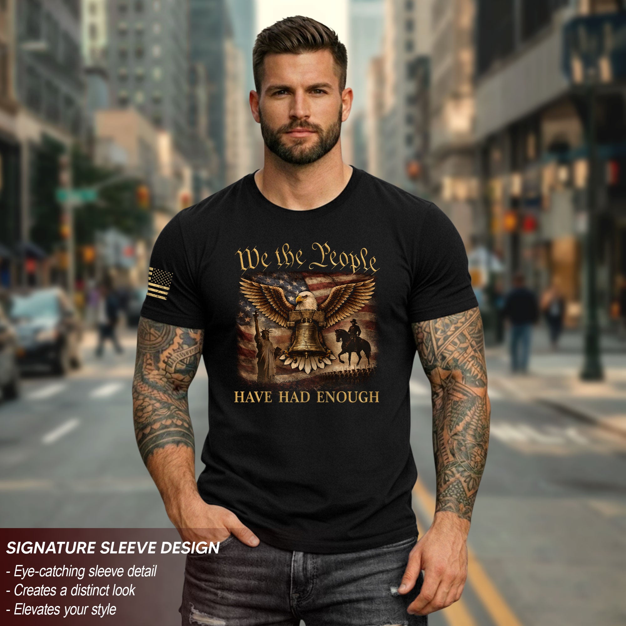 We The People Have Had Enough T-Shirt Patriotic Eagle & Liberty Bell American Heritage Graphic Tee