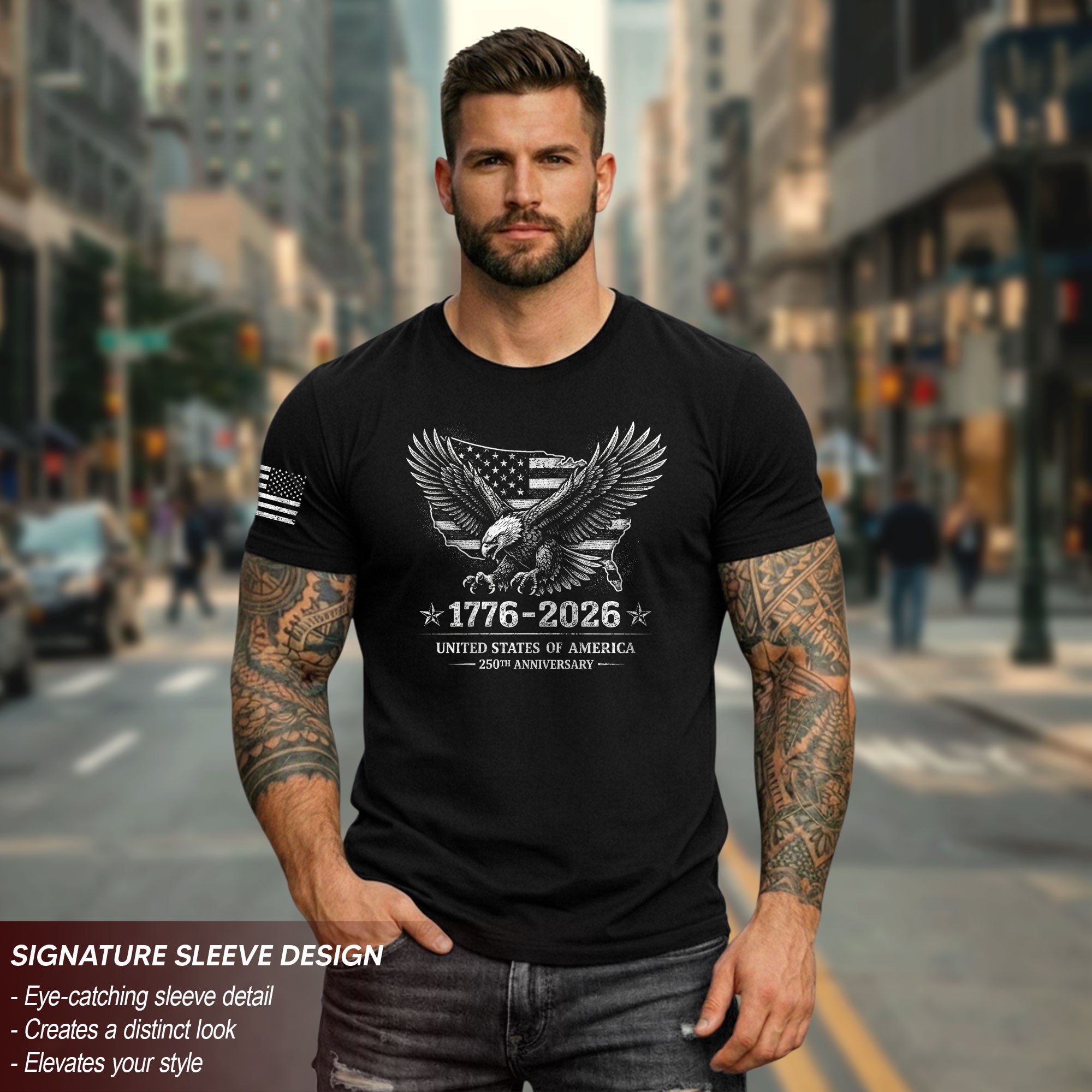 USA 250th Anniversary Shirt 1776-2026 United States of America Patriotic Eagle American Flag Semiquincentennial