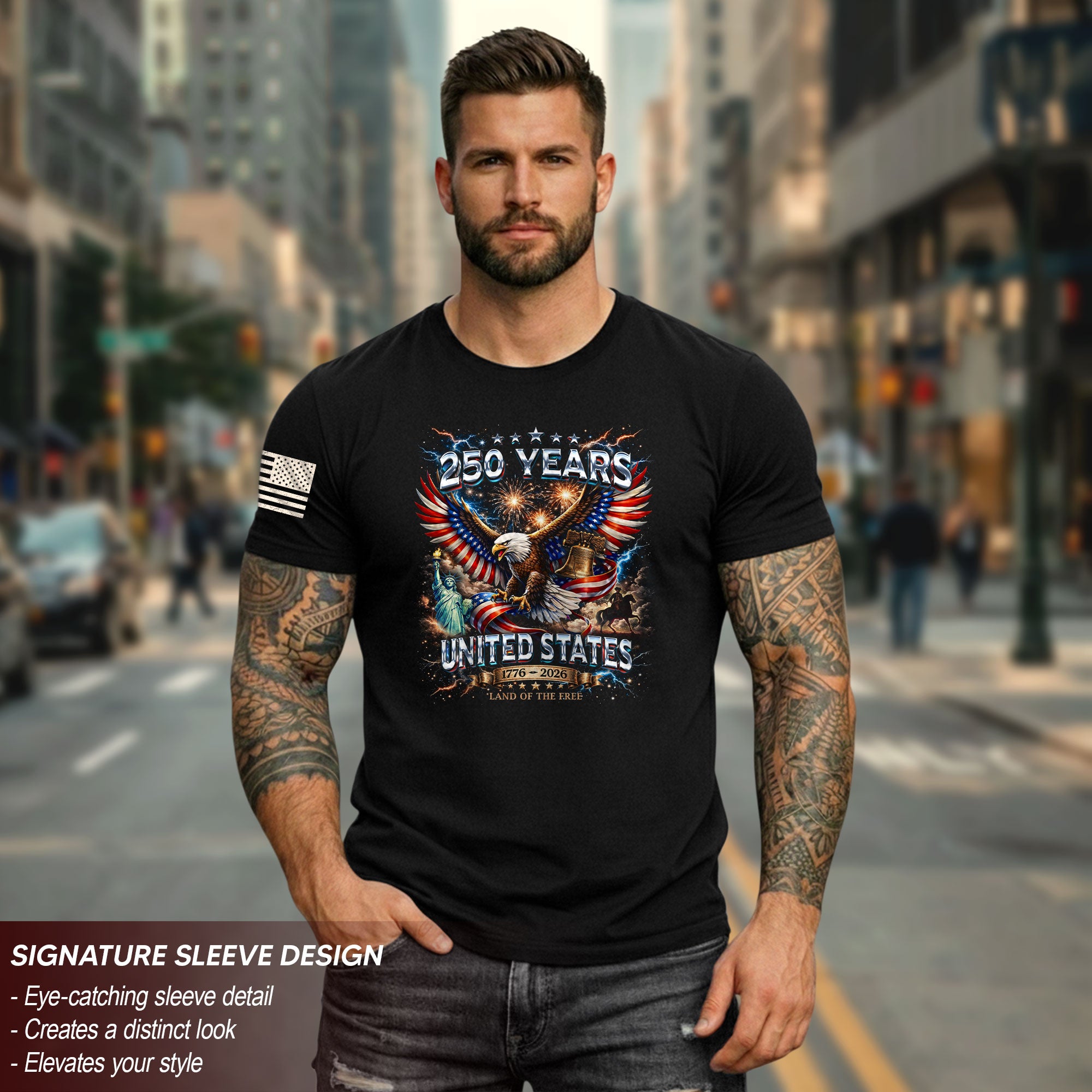 USA 250th Anniversary Shirt - American 250th Anniversary Flag Eagle Bootleg Design