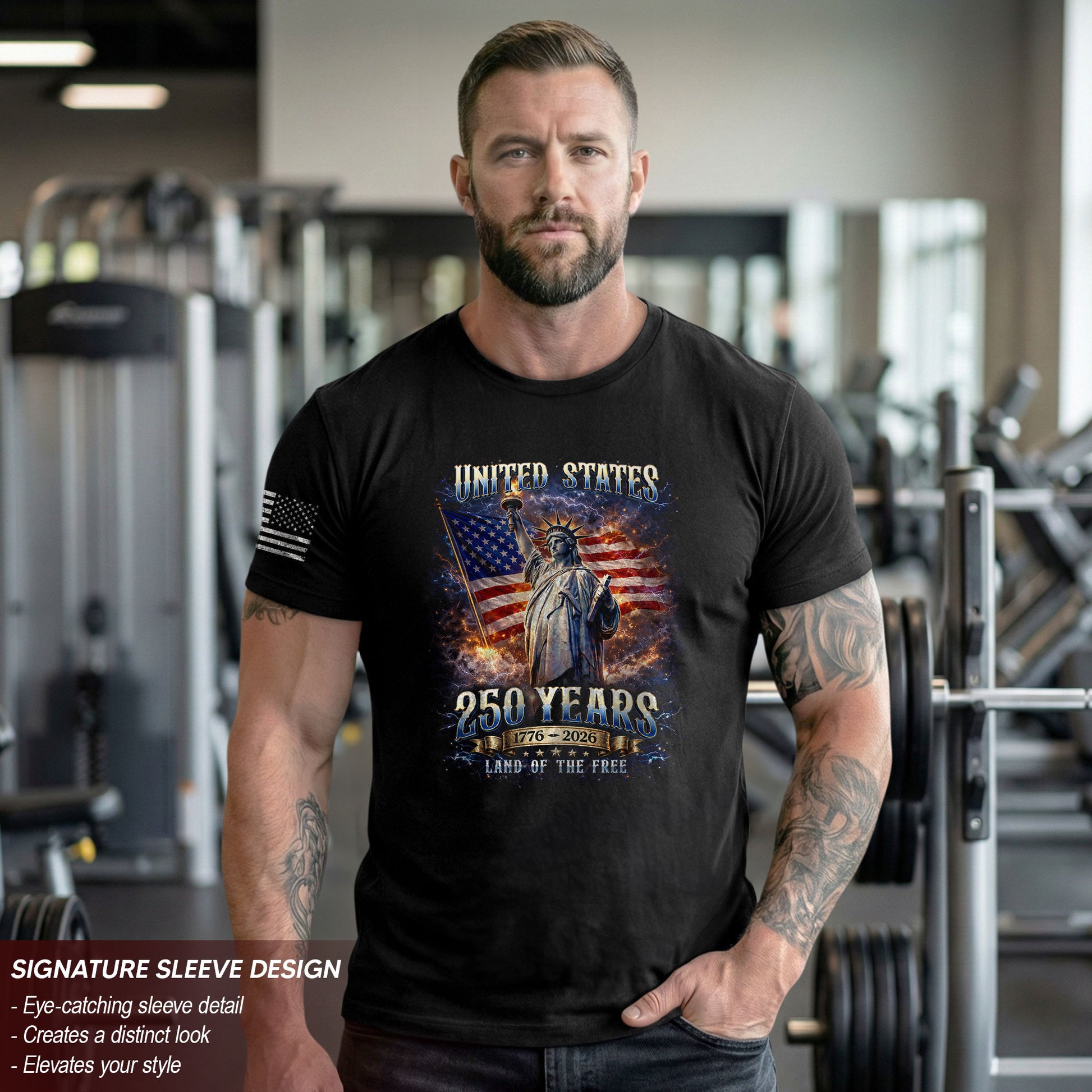 Statue of Liberty 250th Anniversary Bootleg Shirt - 1776-2026 USA 250 Years Tee, Retro Patriotic Lightning Graphic Apparel - Rust Field Wear