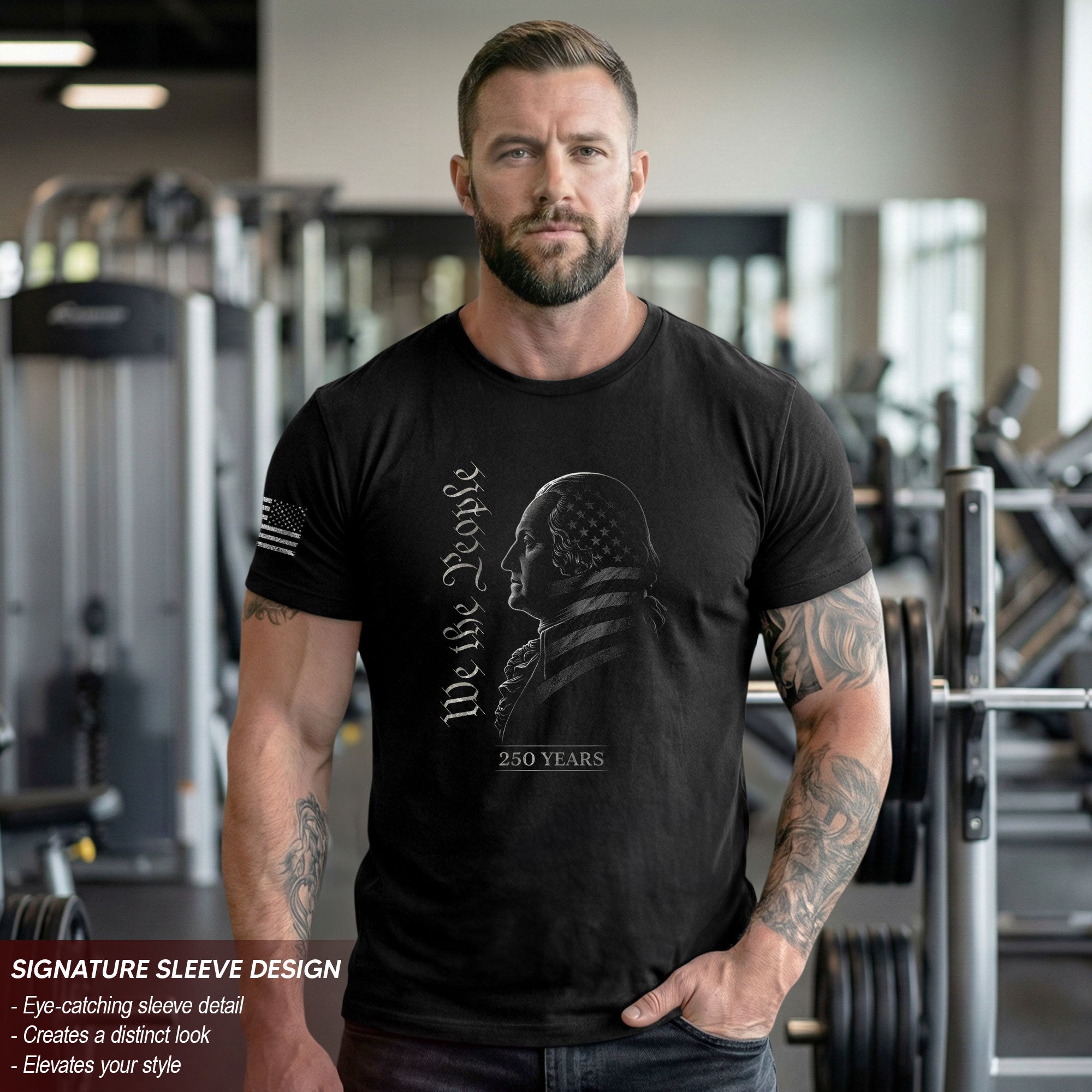 America 250th Anniversary 1776-2026 Semiquincentennial T-Shirt – Retro We The People George Washington Patriotic Men's Tee