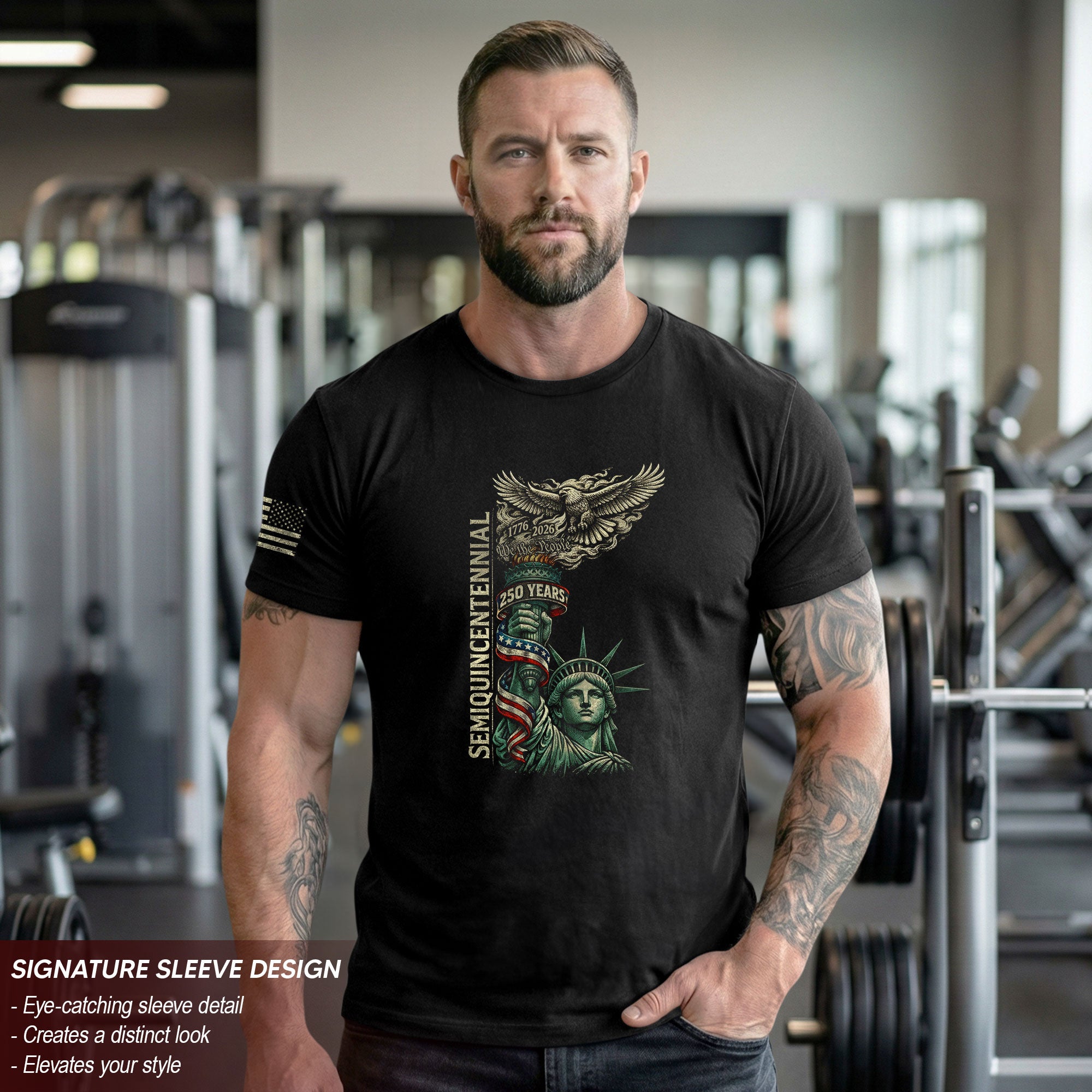 American Semiquincentennial 250 Years Liberty Torch & Eagle Heritage Shirt 1776–2026