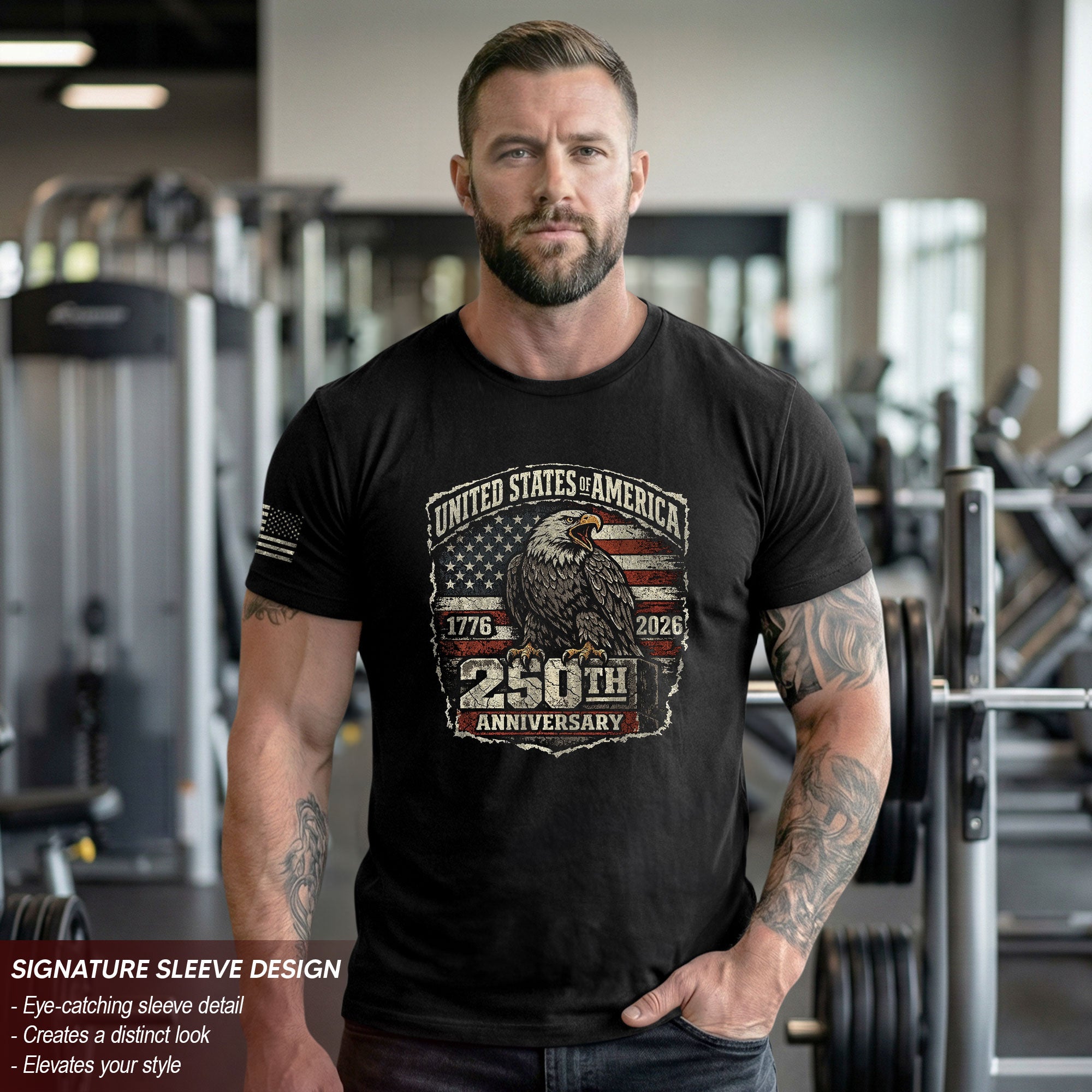 America 250th Anniversary T-Shirt 1776-2026 – USA Patriotic Eagle Legacy Tee