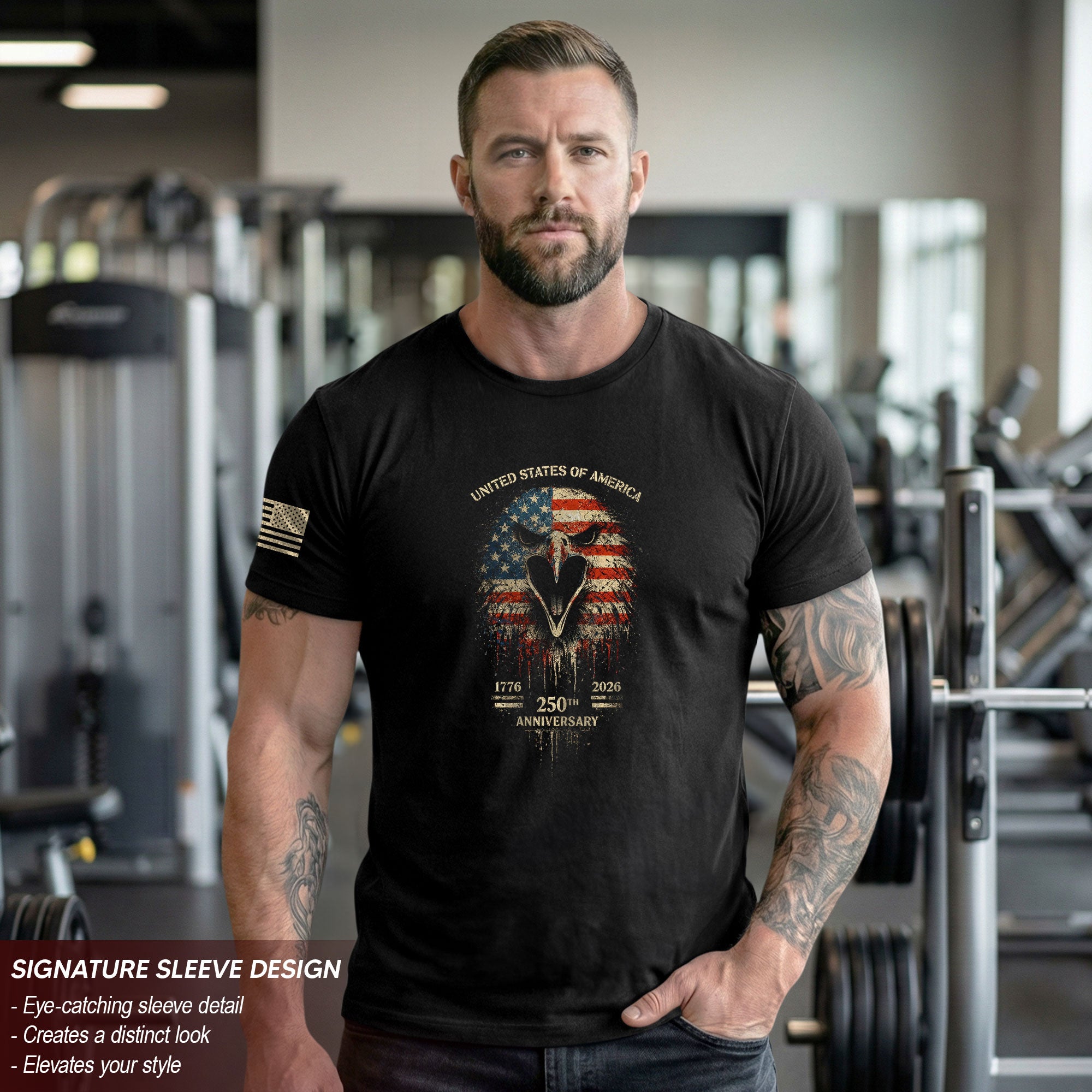 USA 250th Anniversary 1776-2026 T-Shirt – America Flag Eagle Patriotic Freedom Shirt