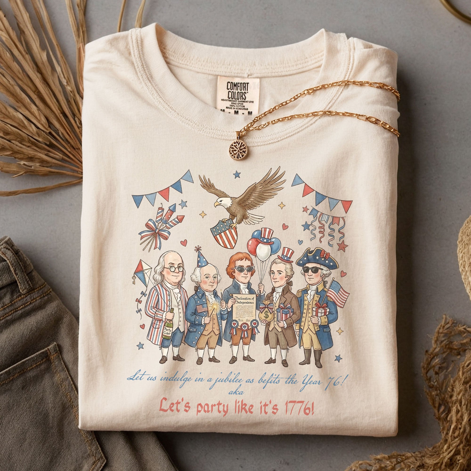 Funny Founding Fathers 1776 Party Shirt Patriotic Eagle Vintage America 250 Years