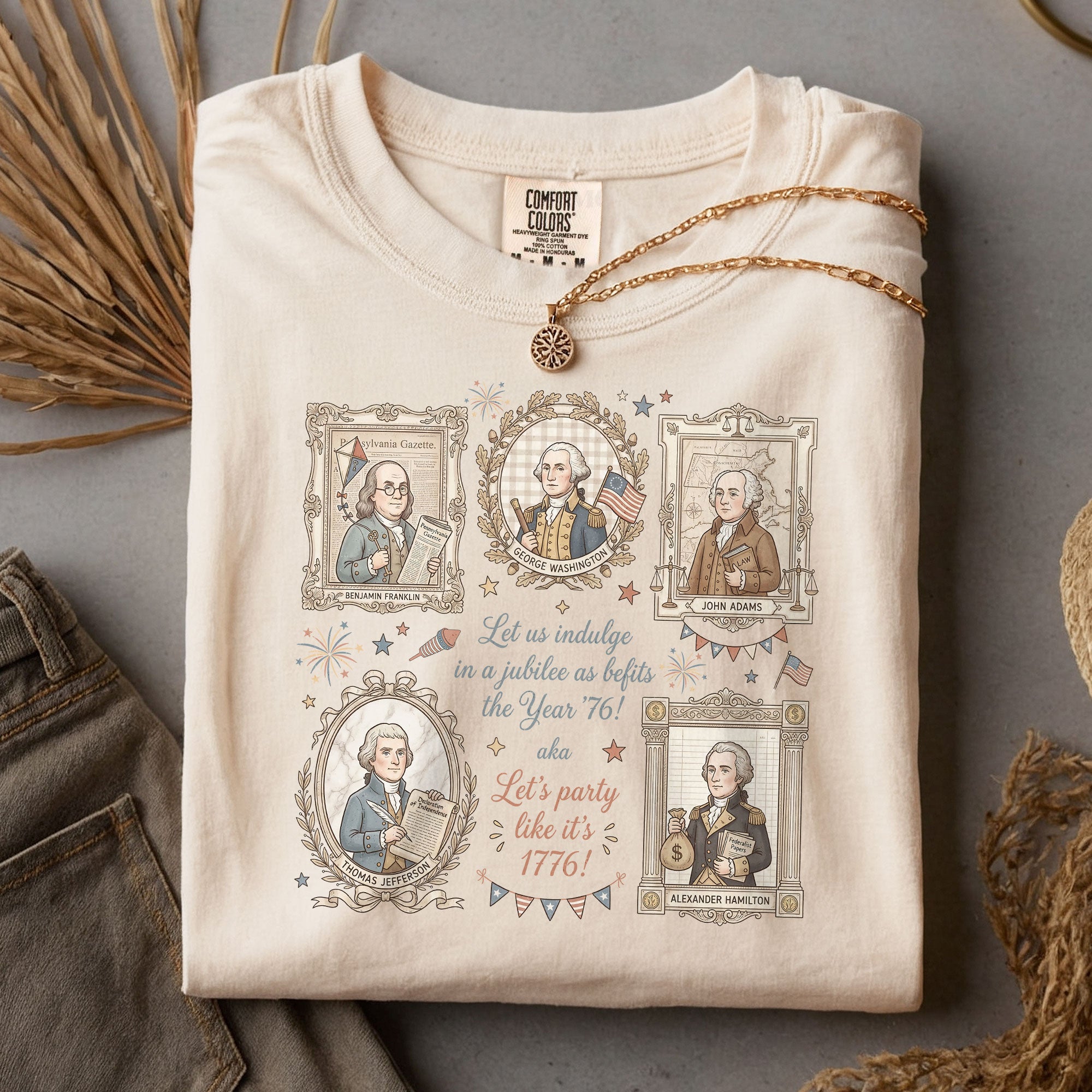 Funny Founding Fathers Portrait Shirt Let’s Party Like It’s 1776 Patriotic Vintage USA