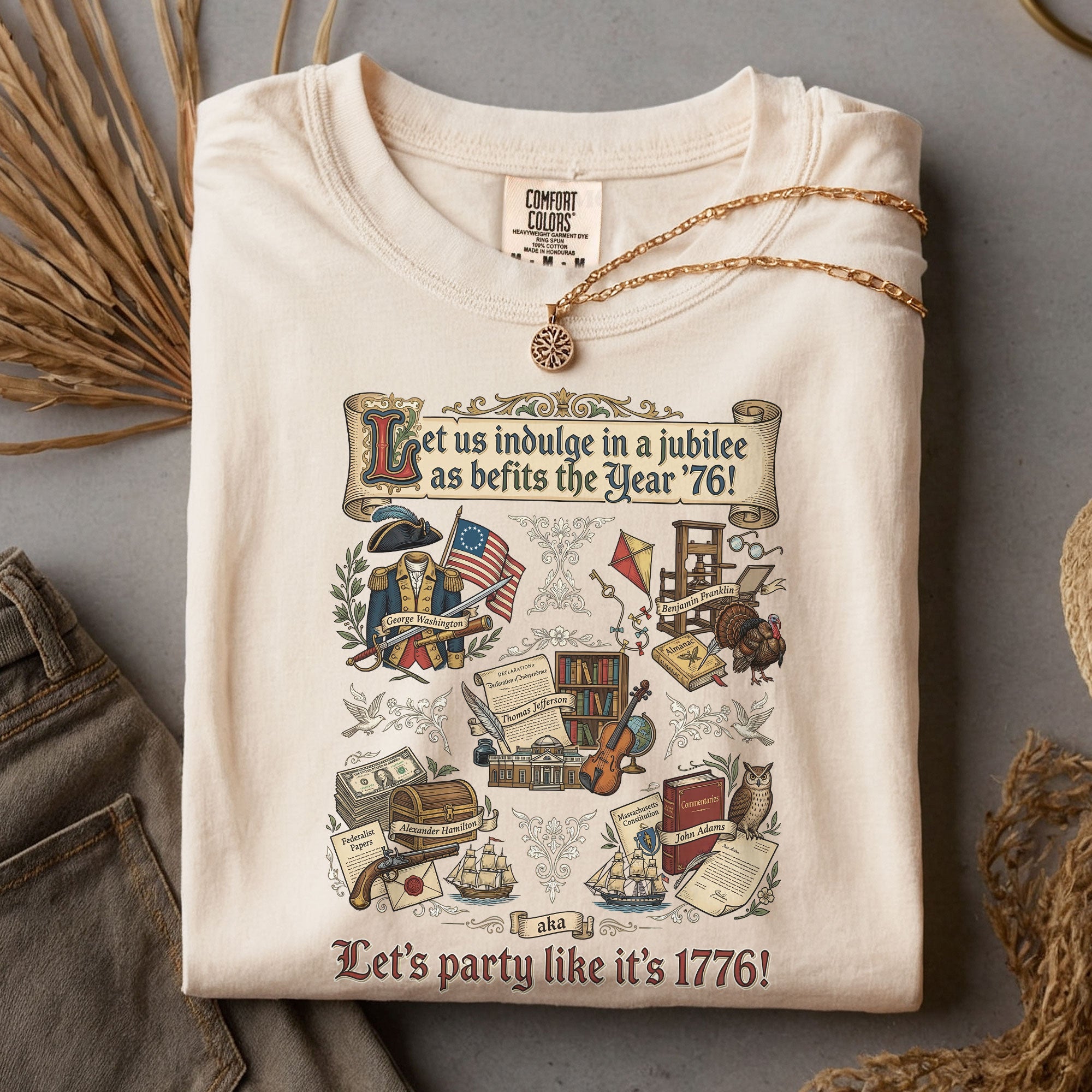 Vintage 1776 Patriotic Shirt American Heritage Collage Soft Aesthetic