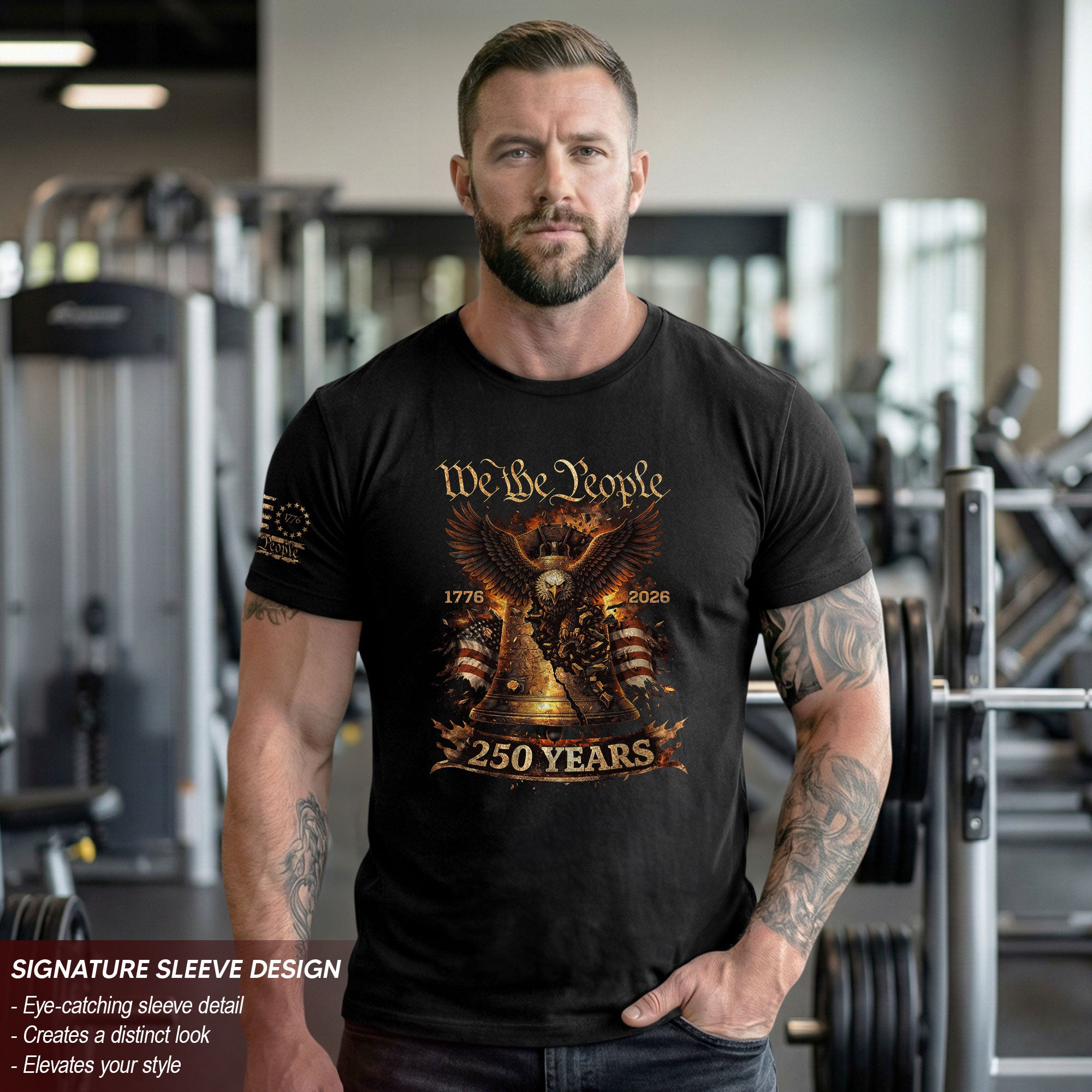 Liberty Bell Eagle We The People T-Shirt - Patriotic 250 Years Heritage Tee