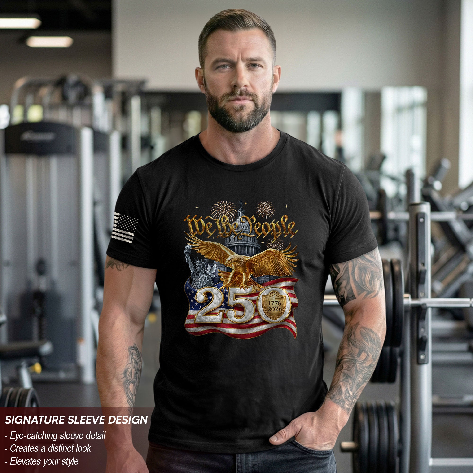 We the People 250 Years 1776-2026 T-Shirt - Capitol Liberty Eagle Patriotic Tee