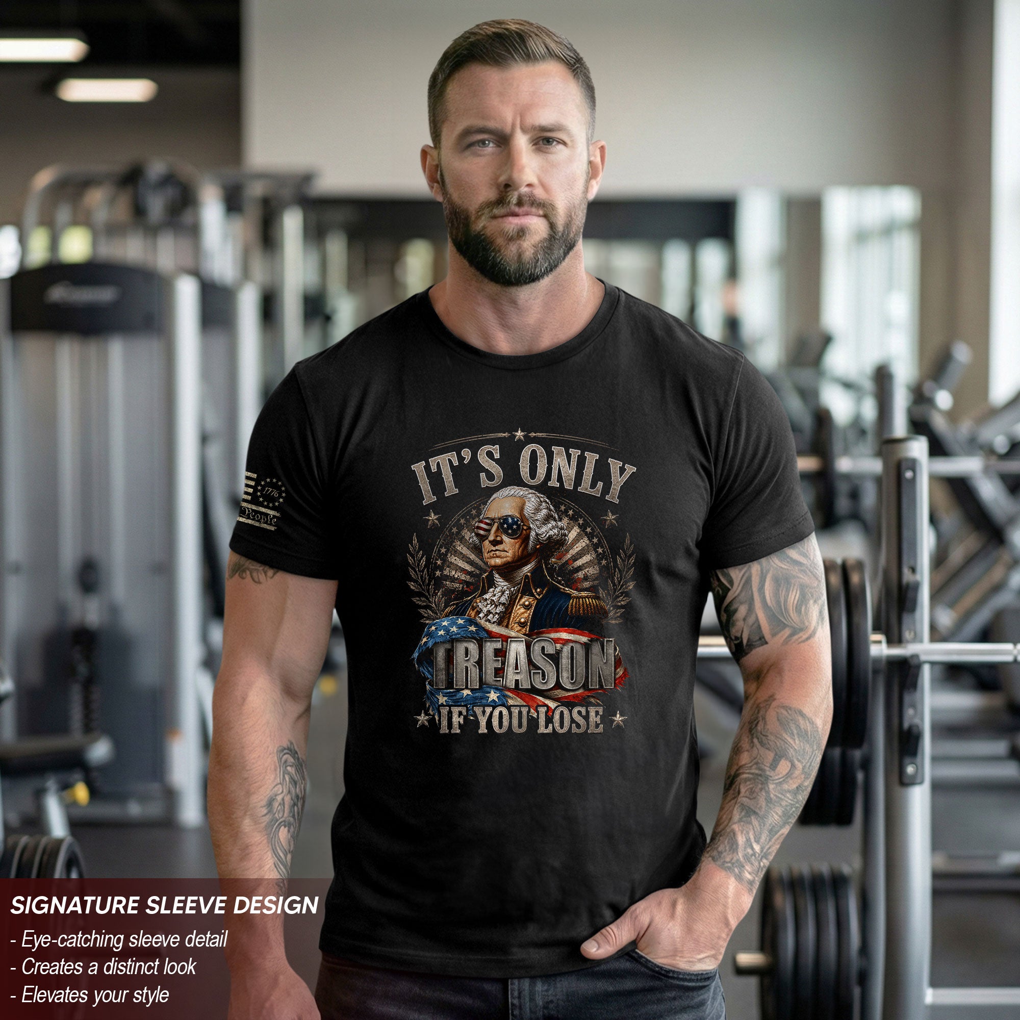 Vintage Style Patriotic T-Shirt - It’s Only Treason If You Lose Liberty Bell Design