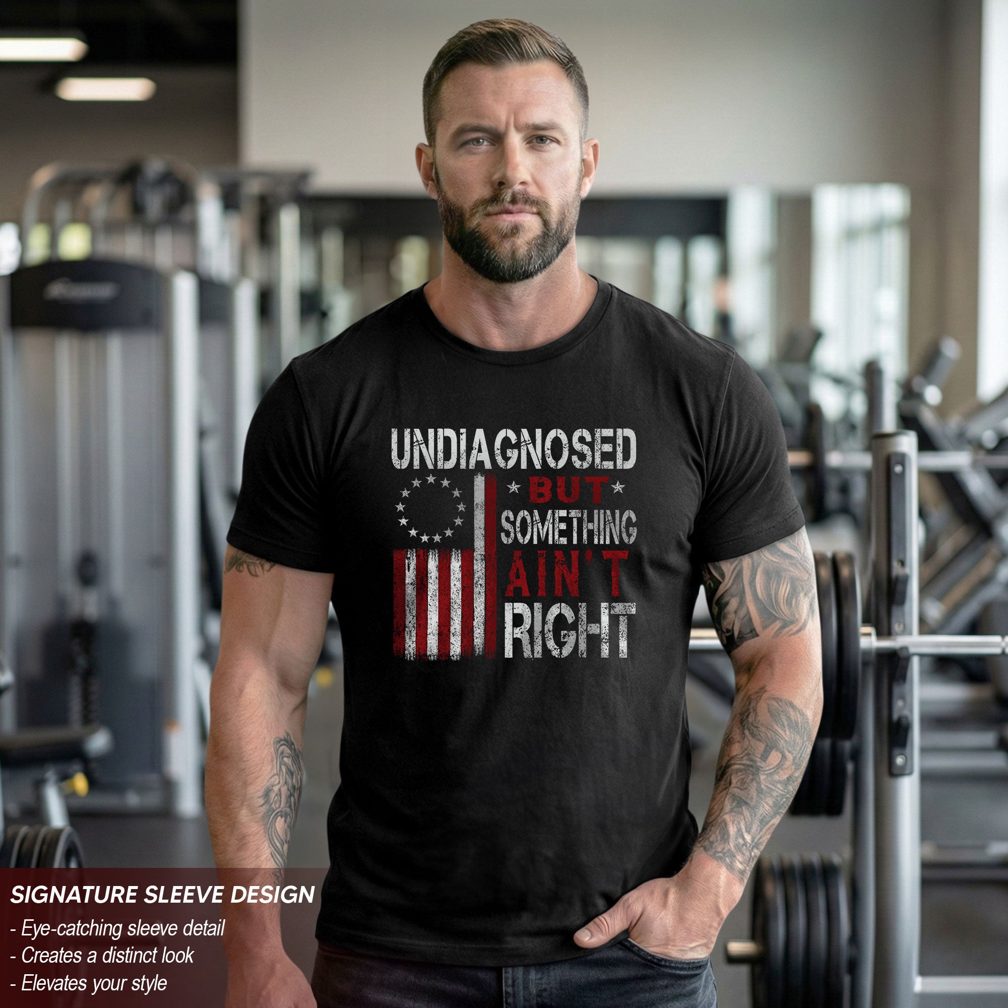 Undiagnosed But Something Ain't Right T-Shirt Betsy Ross 13 Stars Colonial US Flag Tee
