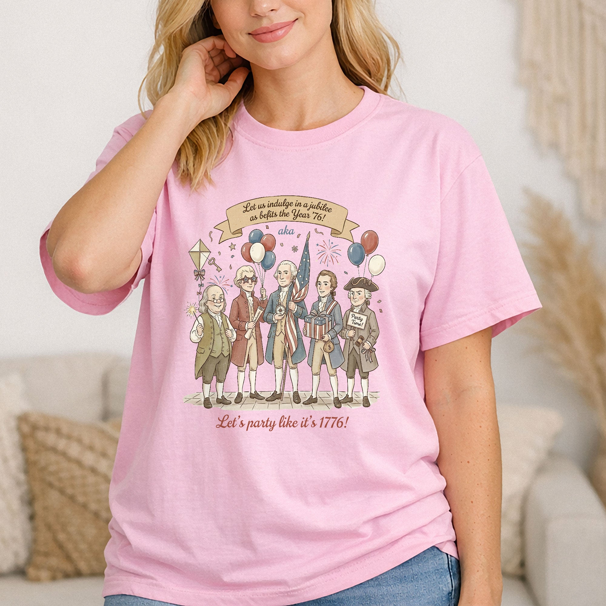 Vintage Funny Founding Fathers Shirt Let's Party Like It's 1776 Patriotic