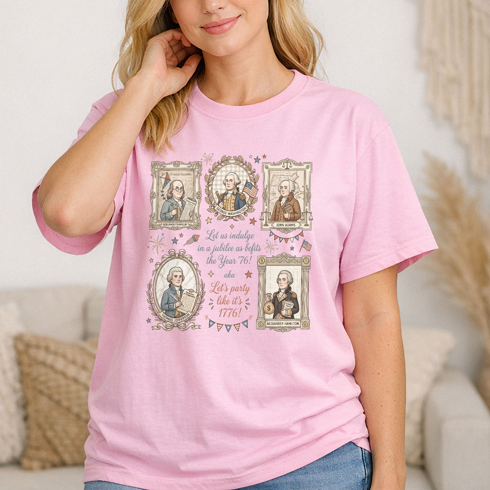 Funny Founding Fathers Portrait Shirt Let’s Party Like It’s 1776 Patriotic Vintage USA