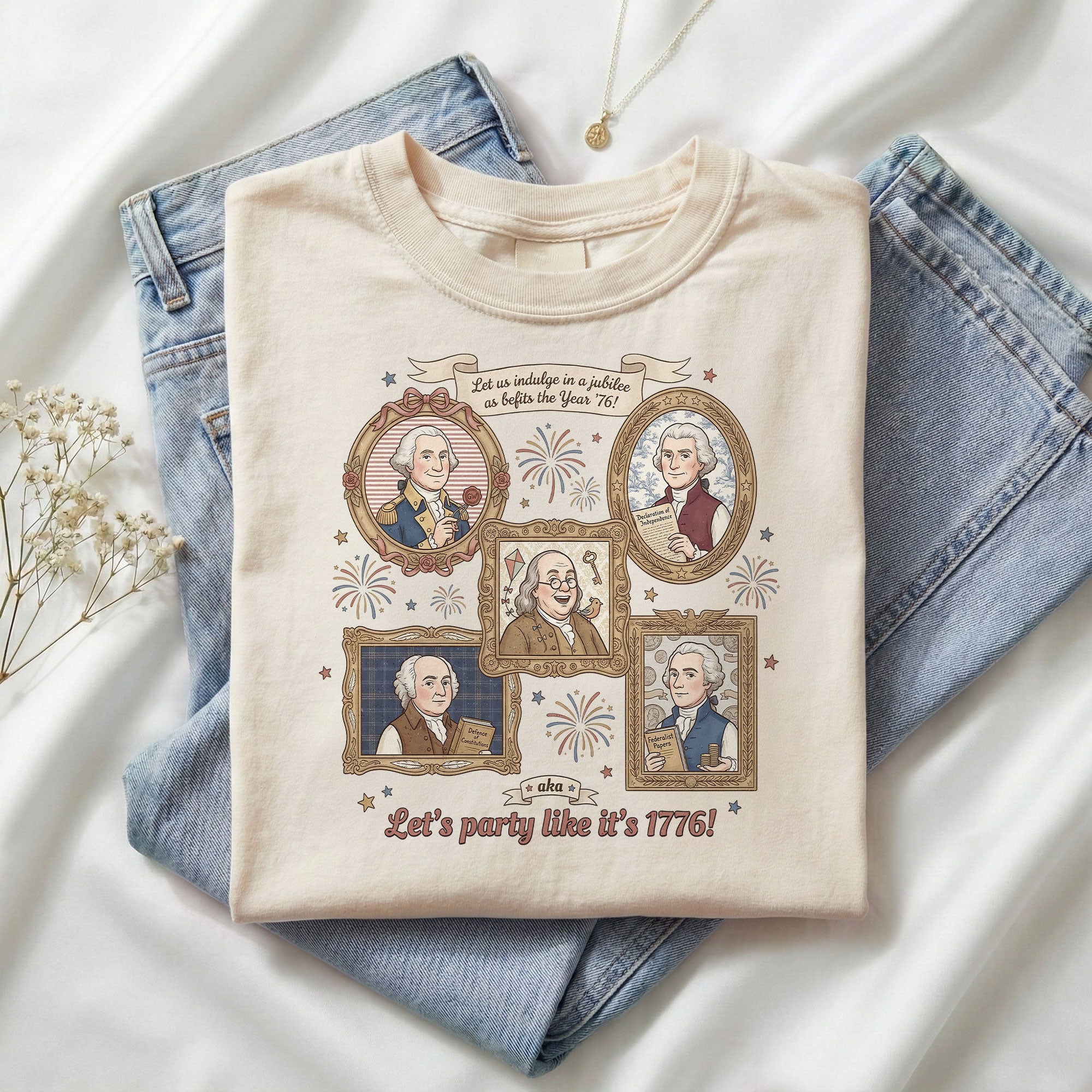 Patriotic 1776 Funny Founding Fathers Shirt Vintage America Independence
