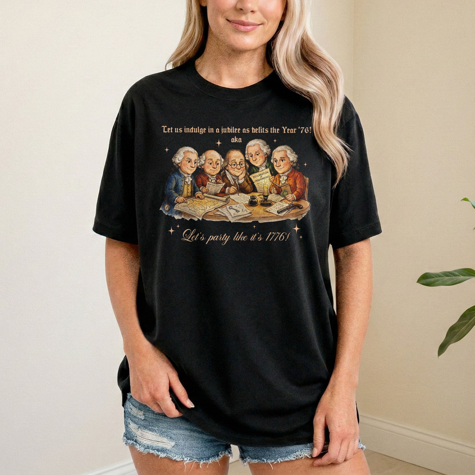 Funny Founding Fathers 1776 Vintage T-Shirt Patriotic 250th Anniversary USA
