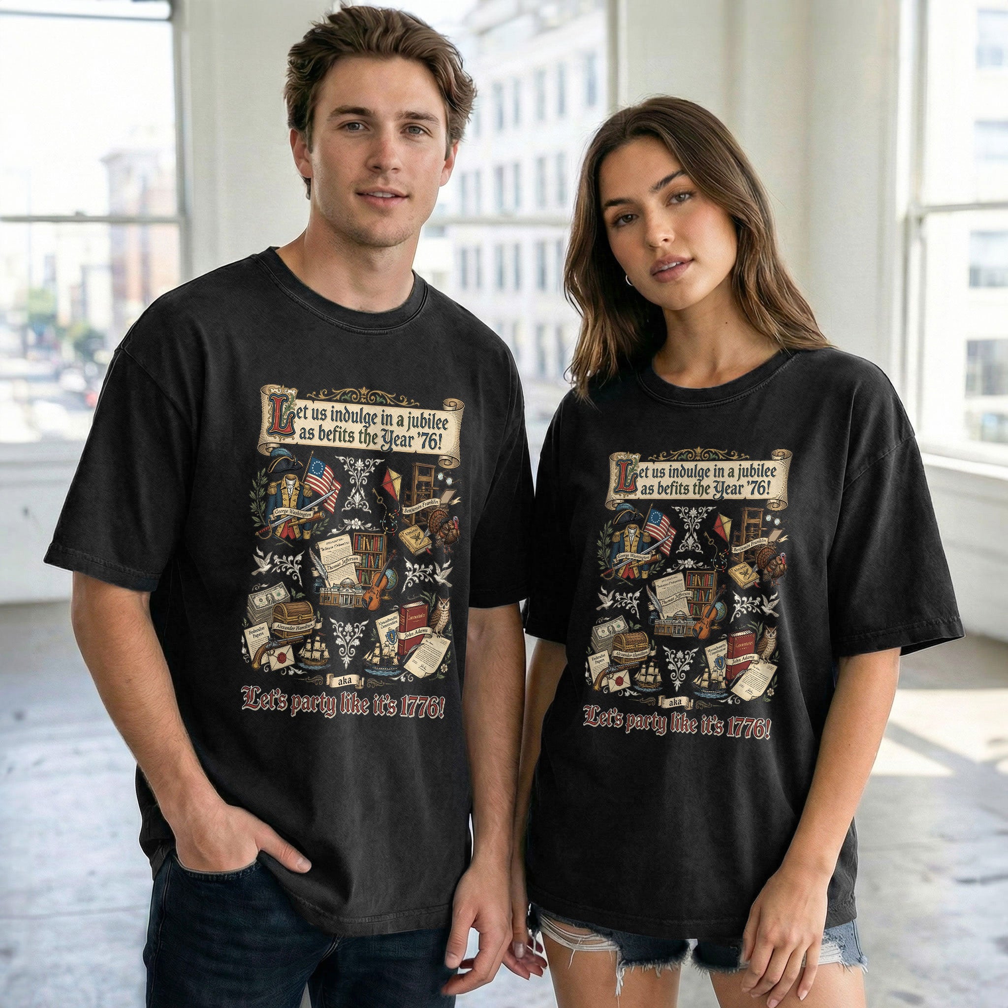 Vintage 1776 Patriotic Shirt American Heritage Collage Soft Aesthetic