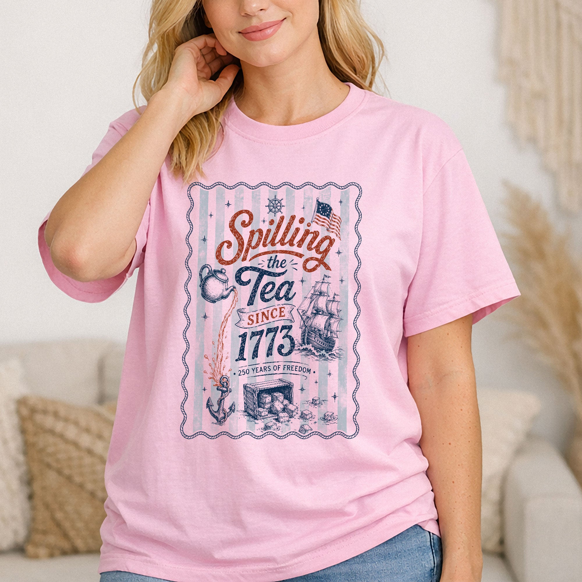 Spilling The Tea Since 1773 Shirt Vintage Boston Tea Party Tee Retro Patriotic