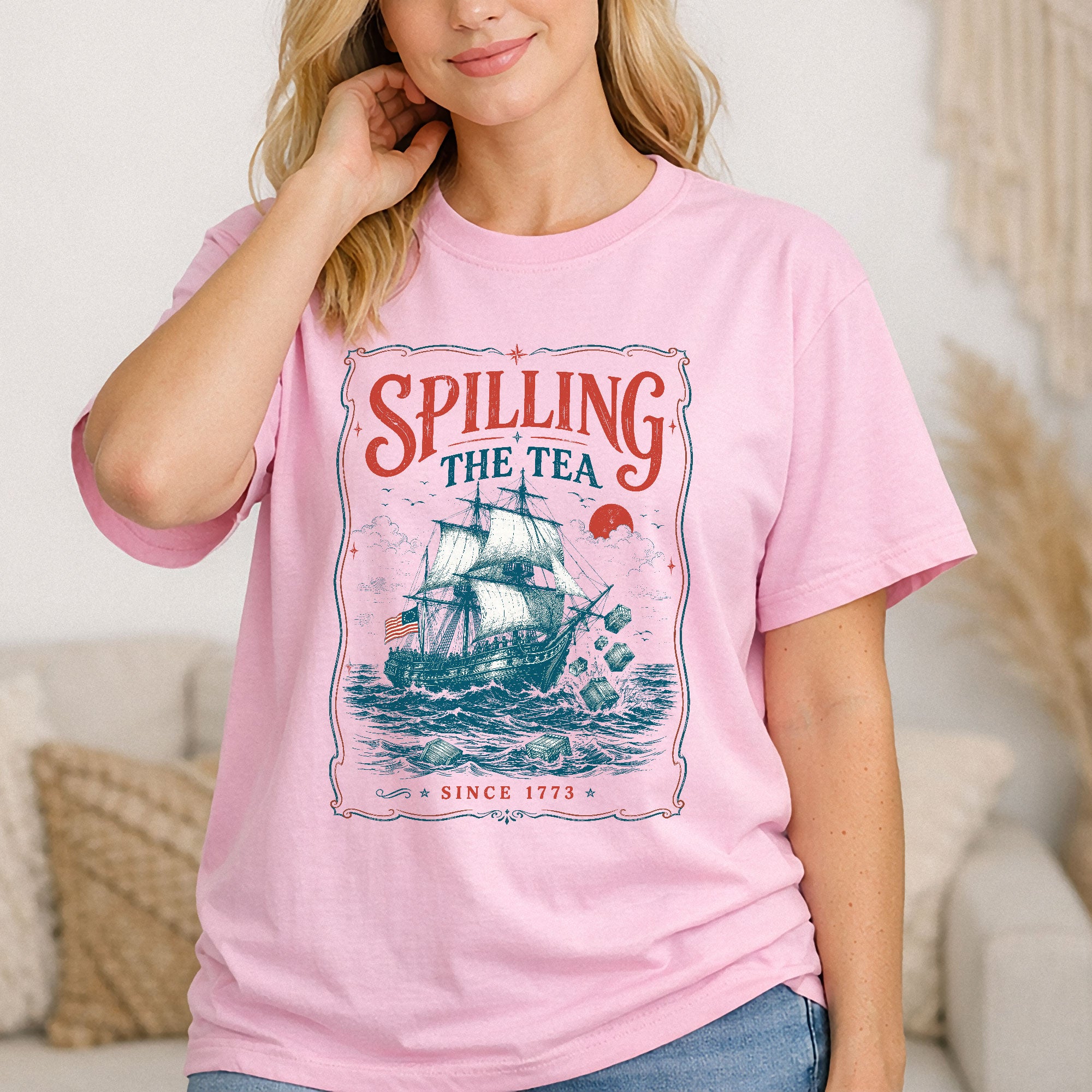 Spilling The Tea Since 1773 Shirt Funny History Teacher Tee Patriotic Historical Tshirt