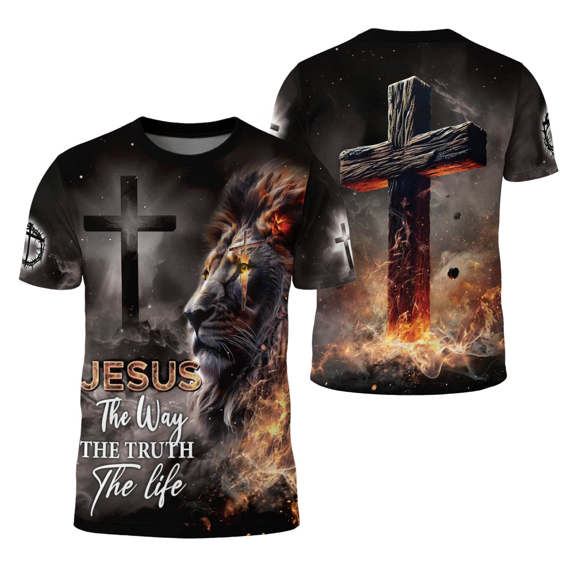 The Lion & The Cross – Jesus: The Way, The Truth, The Life T-shirt - Rust Field Wear