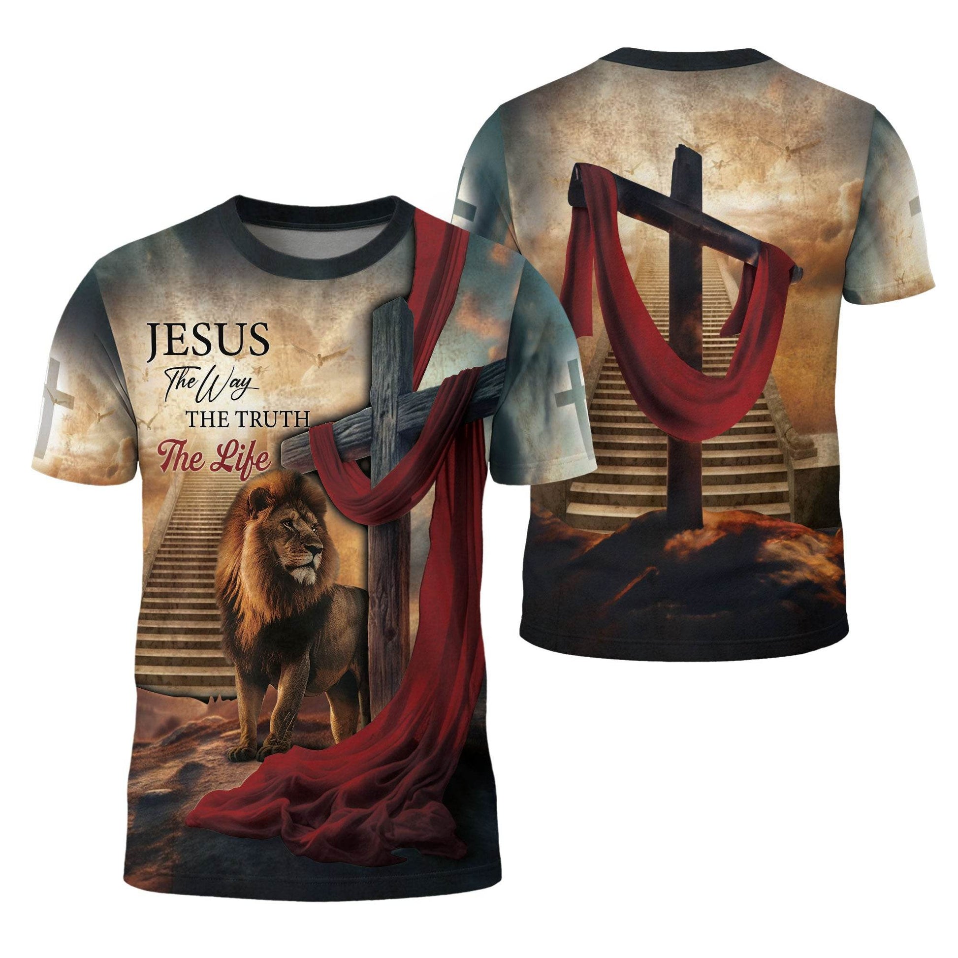 Christian Lion Of Judah Wilderness Tee – Jesus Is The Way (2 Side Version) - Rust Field Wear
