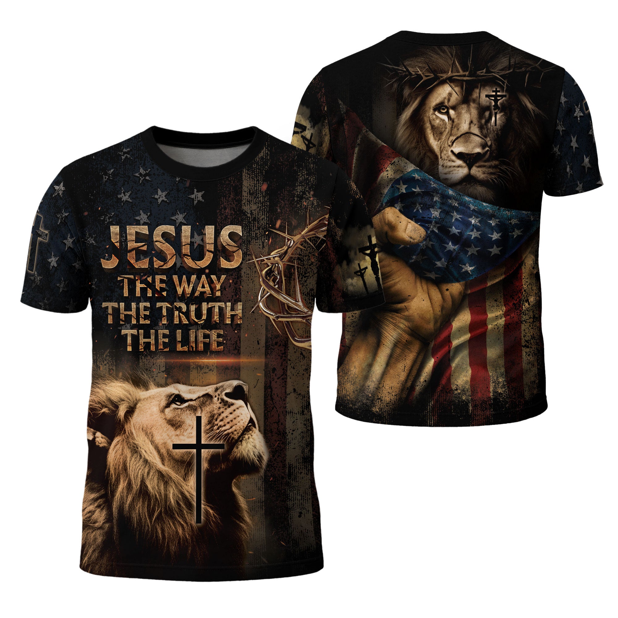 Jesus Is the Truth | Crown of Thorns & Patriotic Lion Faithwear