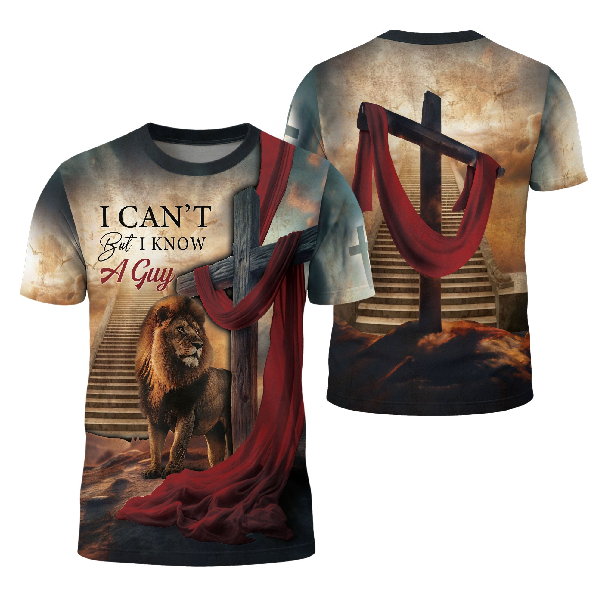 I Can't But He Can Lion On The Stairway To Heaven T-Shirt
