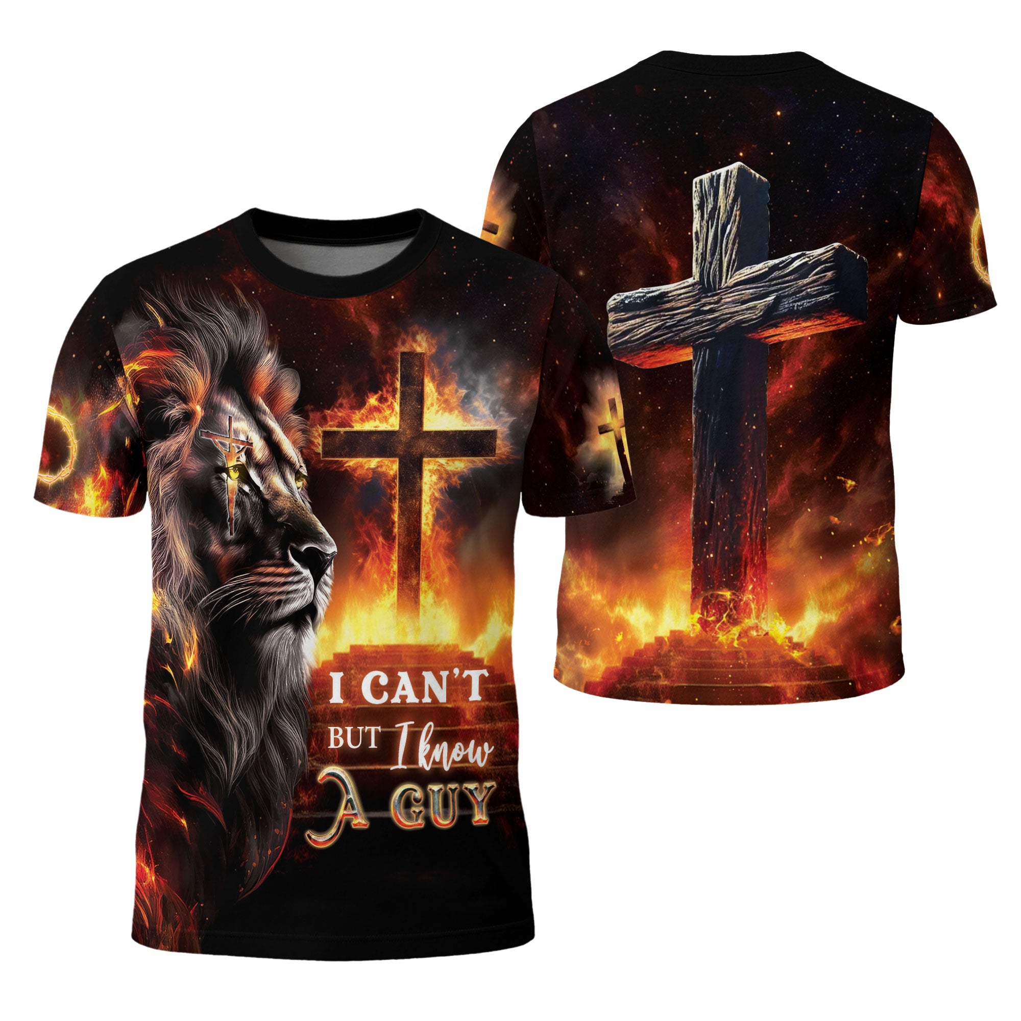 Strength From The Cross Philippians 4:13 Lion And Jesus T-Shirt