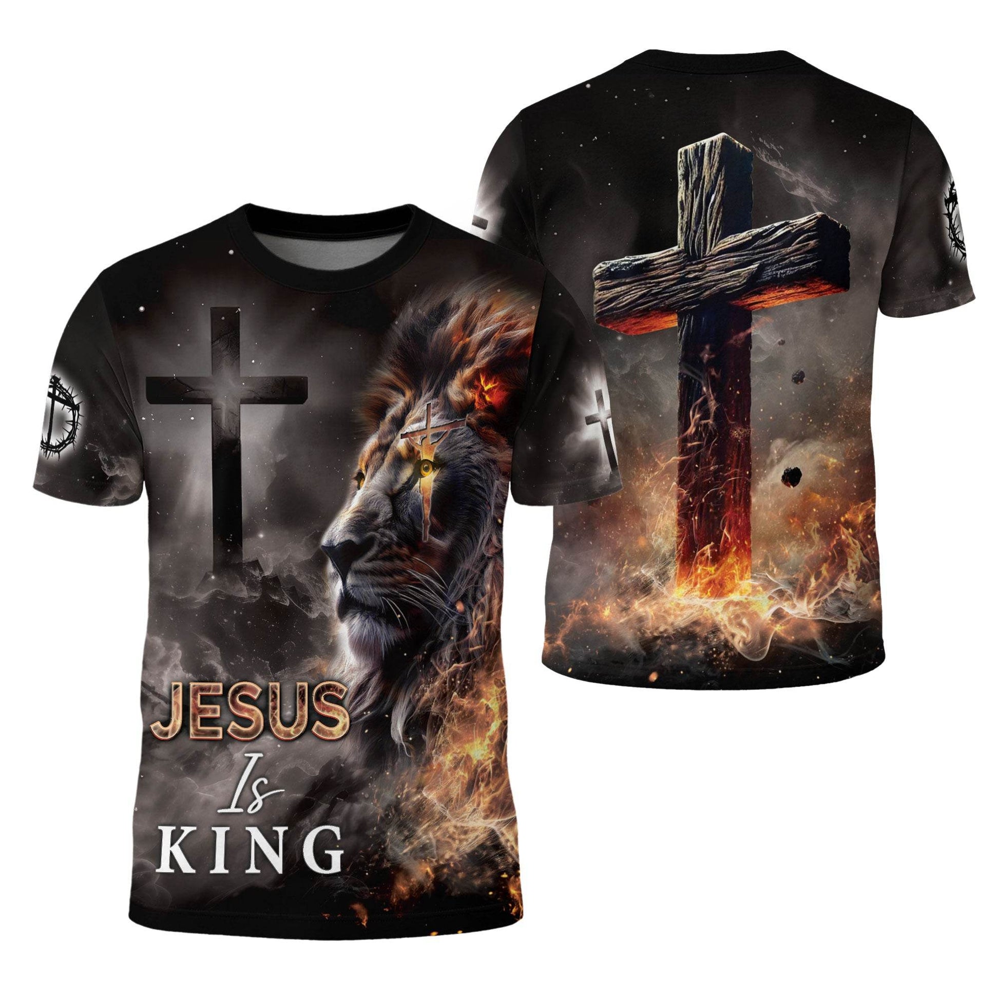 Jesus Is King The Fiery Lion Of Judah Faith T-Shirt - Rust Field Wear