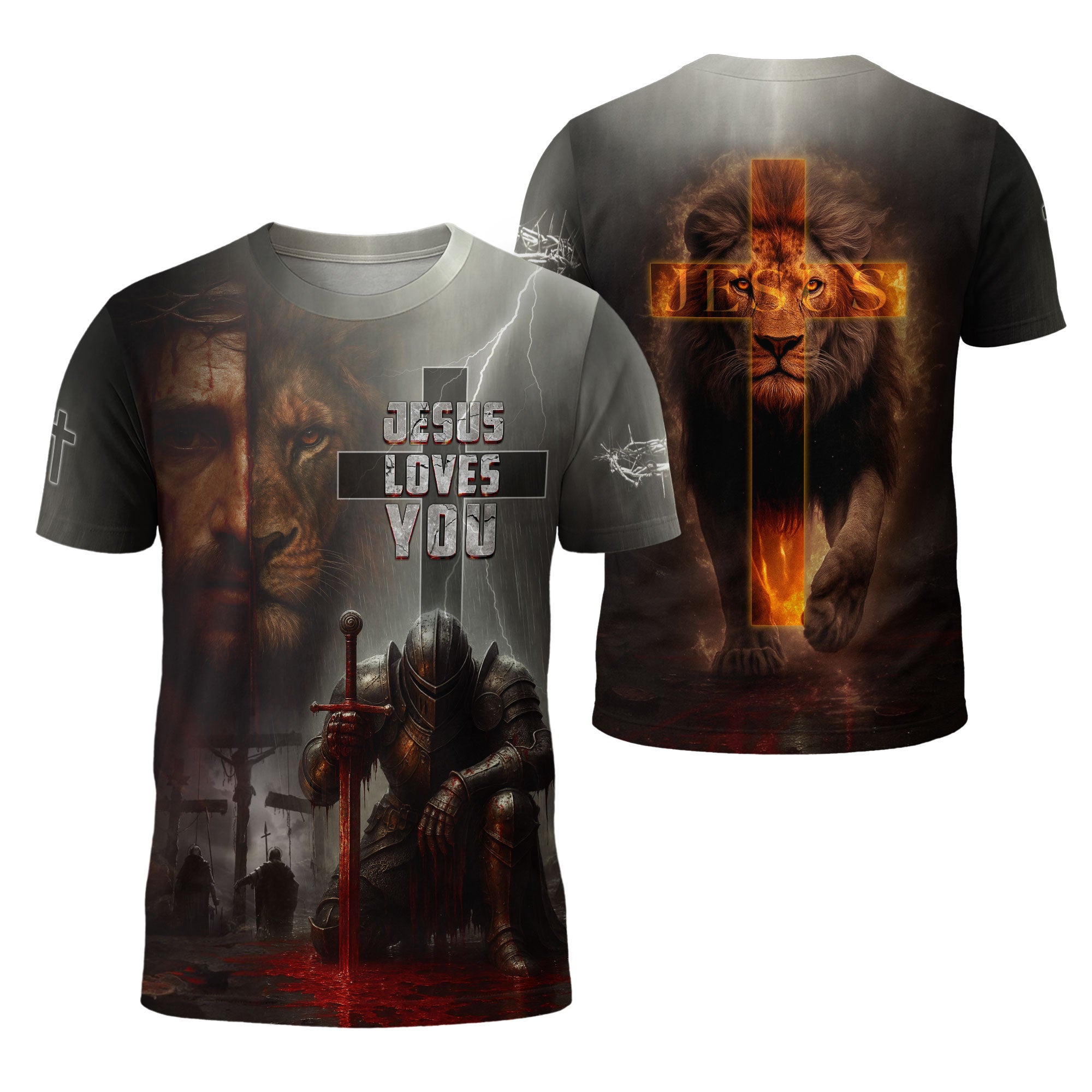 Jesus Loves You Dark Glory Lion Christian T-Shirt