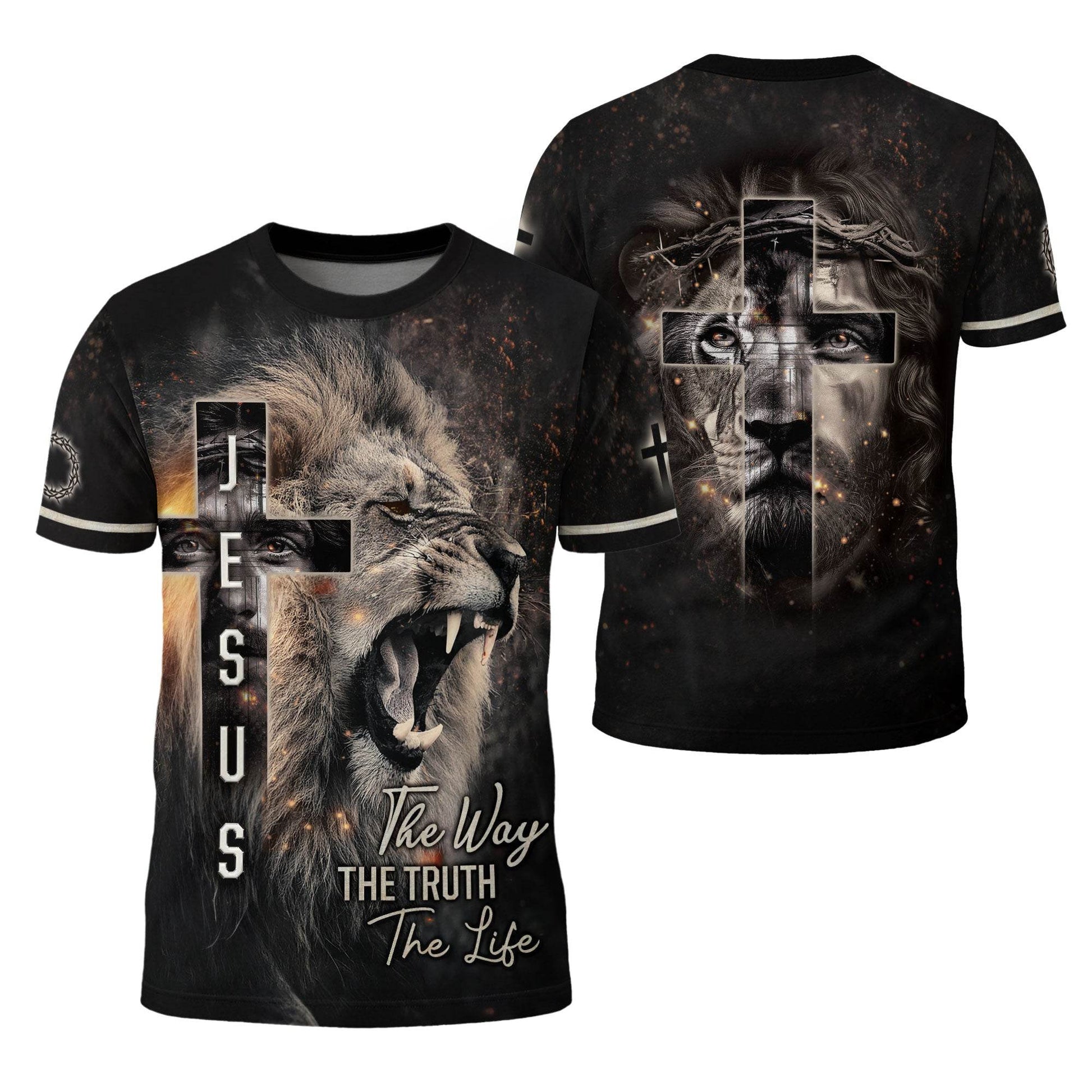 Jesus Lion Cross – The Way The Truth The Life T-Shirt - Rust Field Wear