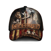REDEEMED Cross & Lion Christian Cap – Personalized Symbol of Salvation - Rust Field Wear