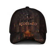 Redeemed by the Cross – Christian American Flag Customized Hat - Rust Field Wear