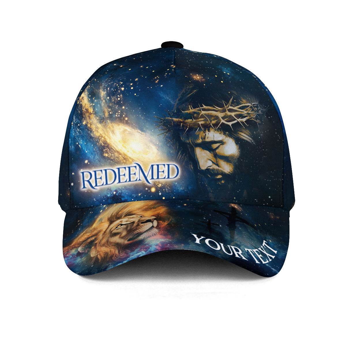 REDEEMED Galaxy Crown Cap – Christian Hat with Lion, Cross & Custom Text - Rust Field Wear