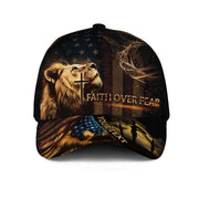 Custom Faith Over Fear Christian Hat - Rust Field Wear