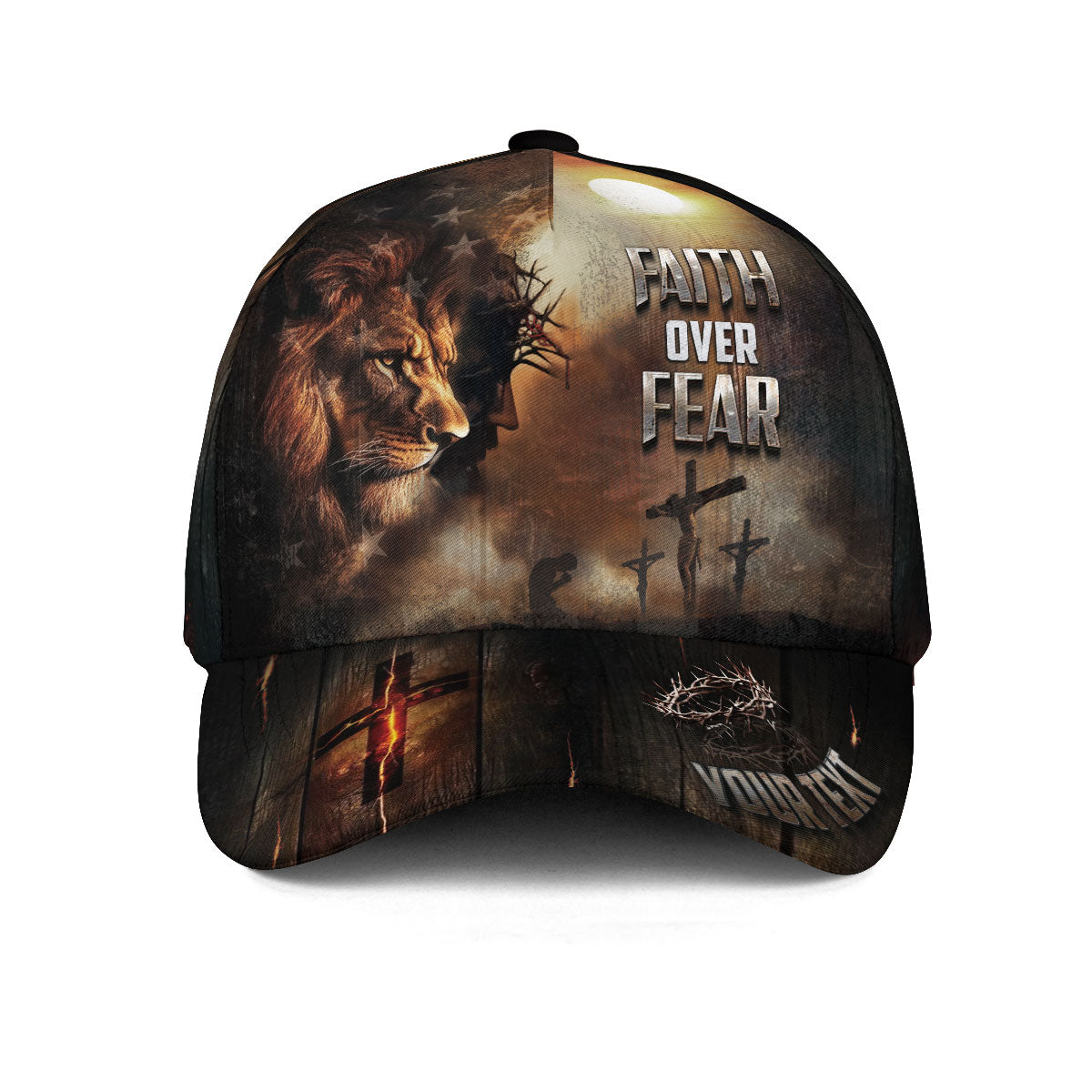 Custom Faith Over Fear Cross Hat