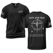 Faith Over Fear Cross Crown of Thorns Christian T-Shirt - Rust Field Wear
