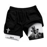 Jesus Cross Christian Shorts for Men John 3:16 Bible Verse