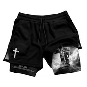 John 3:16 Bible Verse Shorts for Men Jesus Cross Christian Apparel - Rust Field Wear