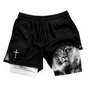 Lion of Judah Christian Shorts for Men Warrior Cross John 3:16 - Rust Field Wear