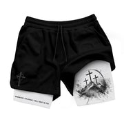 Psalm 56:3 Three Crosses Christian Gym Shorts Faith Over Fear