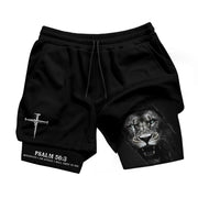 Psalm 56:3 Christian Gym Workout Shorts Men Lion of Judah Bible Verse Activewear