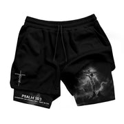 Psalm 56:3 Christian Gym Workout Shorts Men Jesus Cross Bible Verse Religious