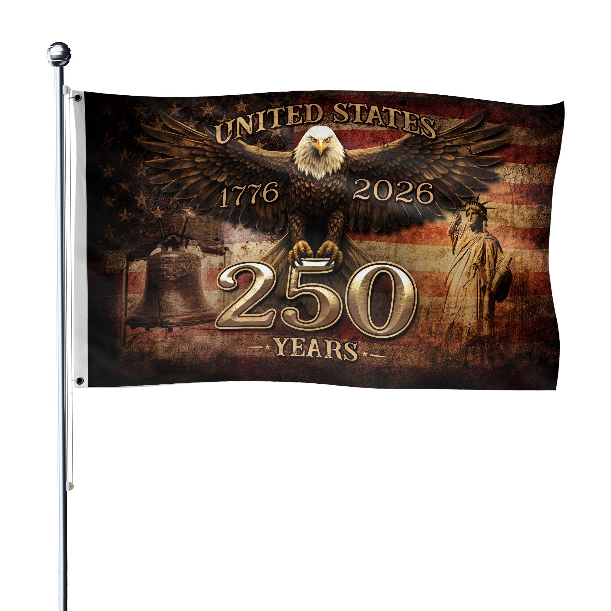 United States 250 Years Semiquincentennial Flag 1776–2026 – Eagle Patriotic American Décor