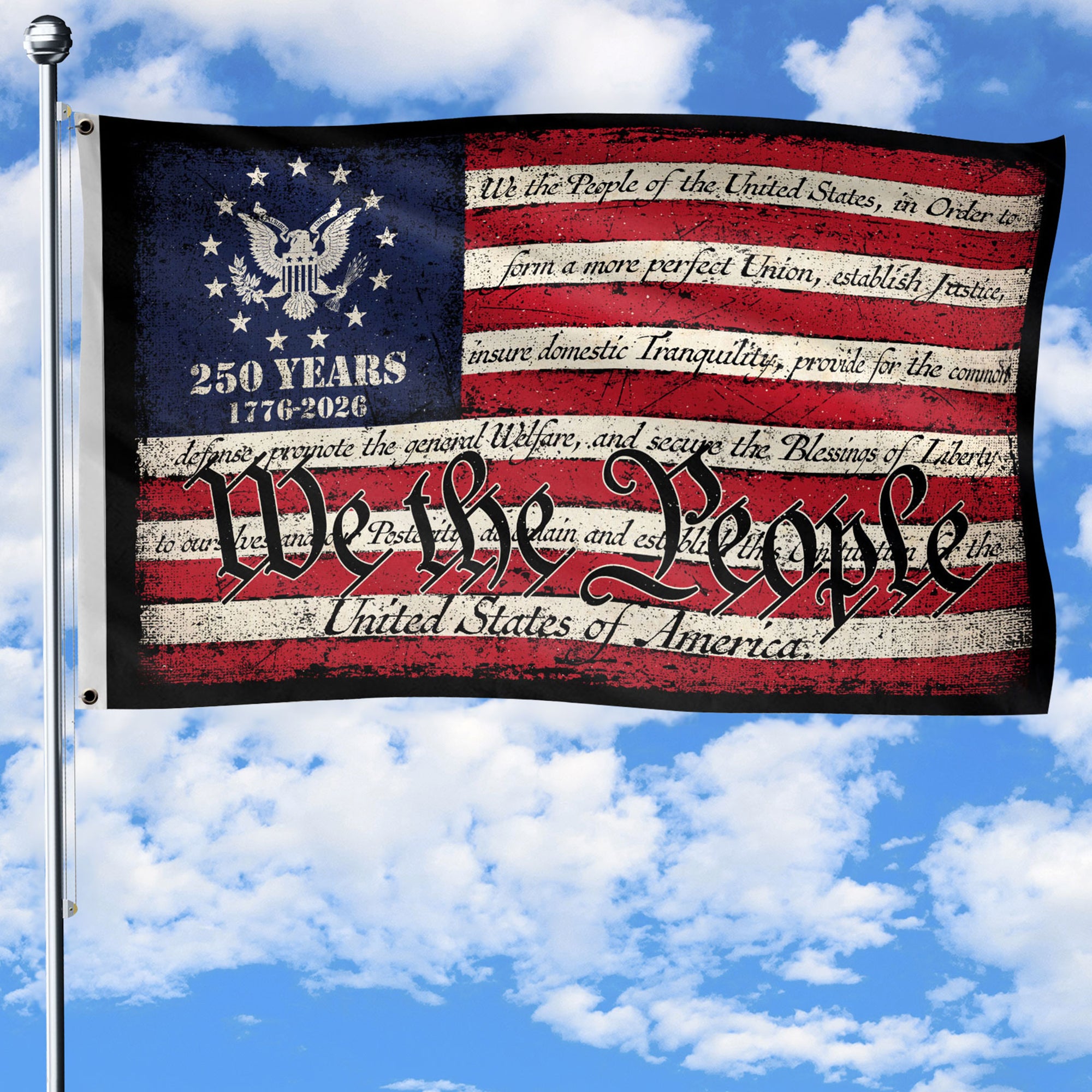 We The People Double-Sided House Flag – 250 Years of Freedom Patriotic American Décor 1776–2026
