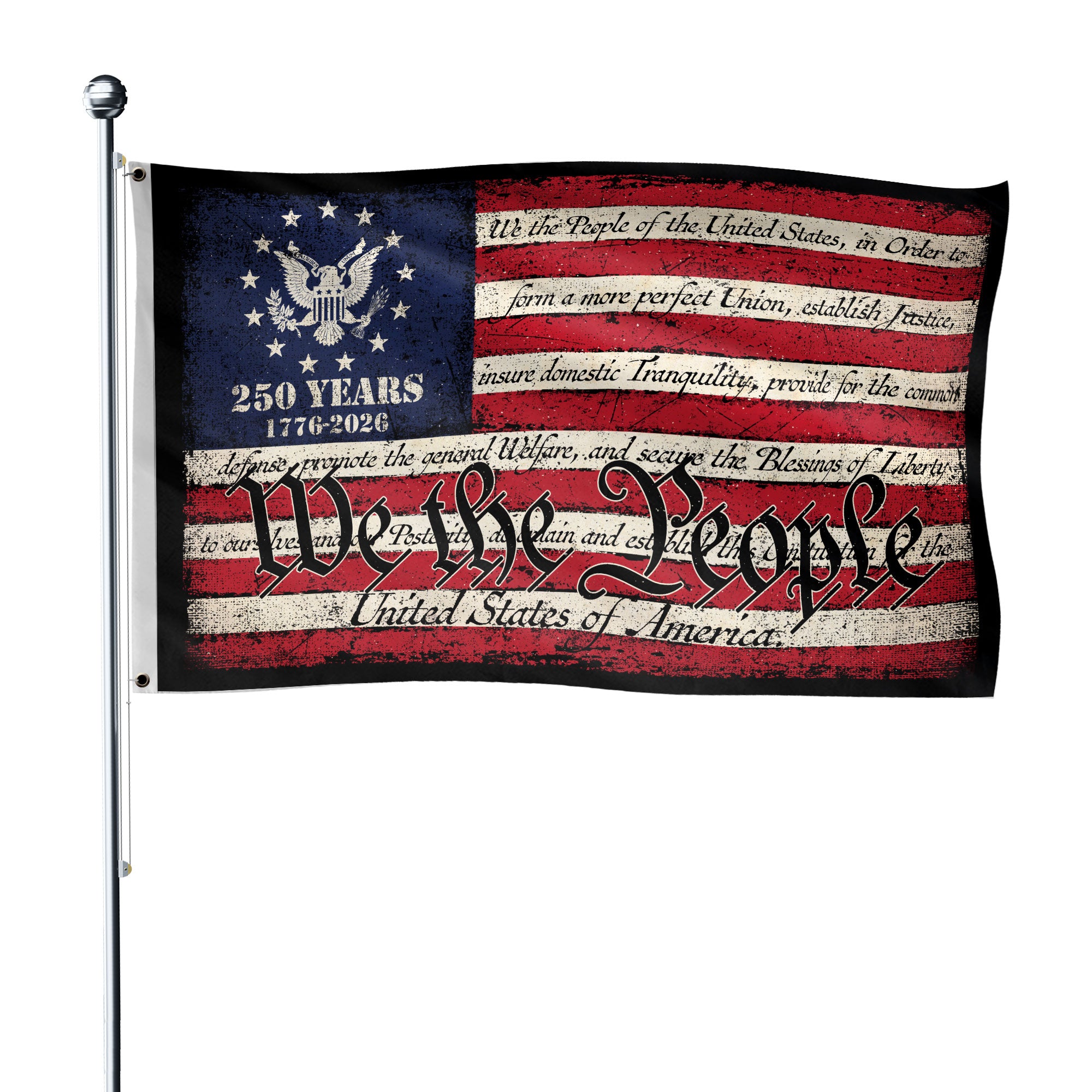 We The People Semiquincentennial Double-Sided House Flag – 250 Years of Freedom Patriotic American Décor 1776–2026